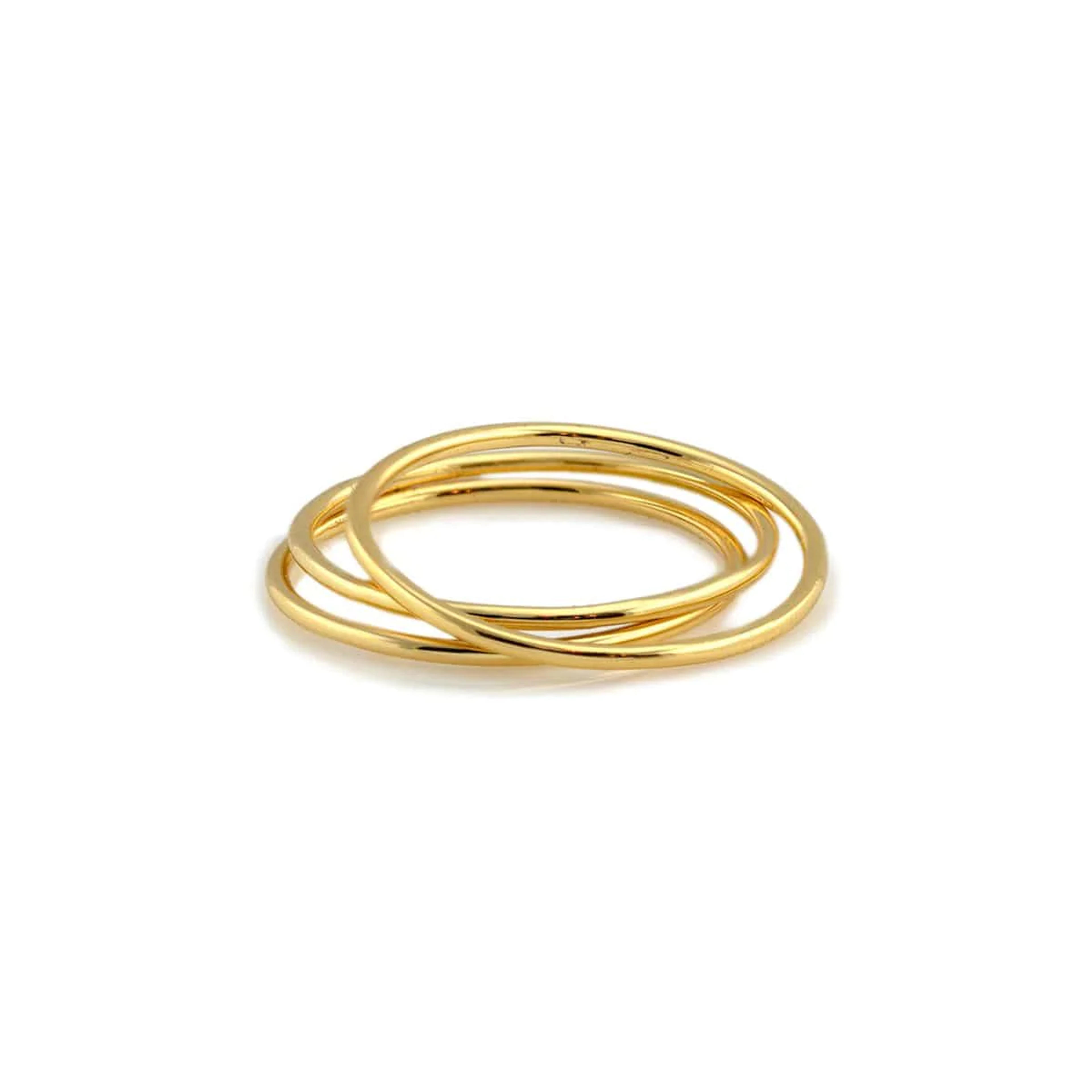 Classic Stacking Rings Set of 3 - 18K Gold Vermeil / Size 7