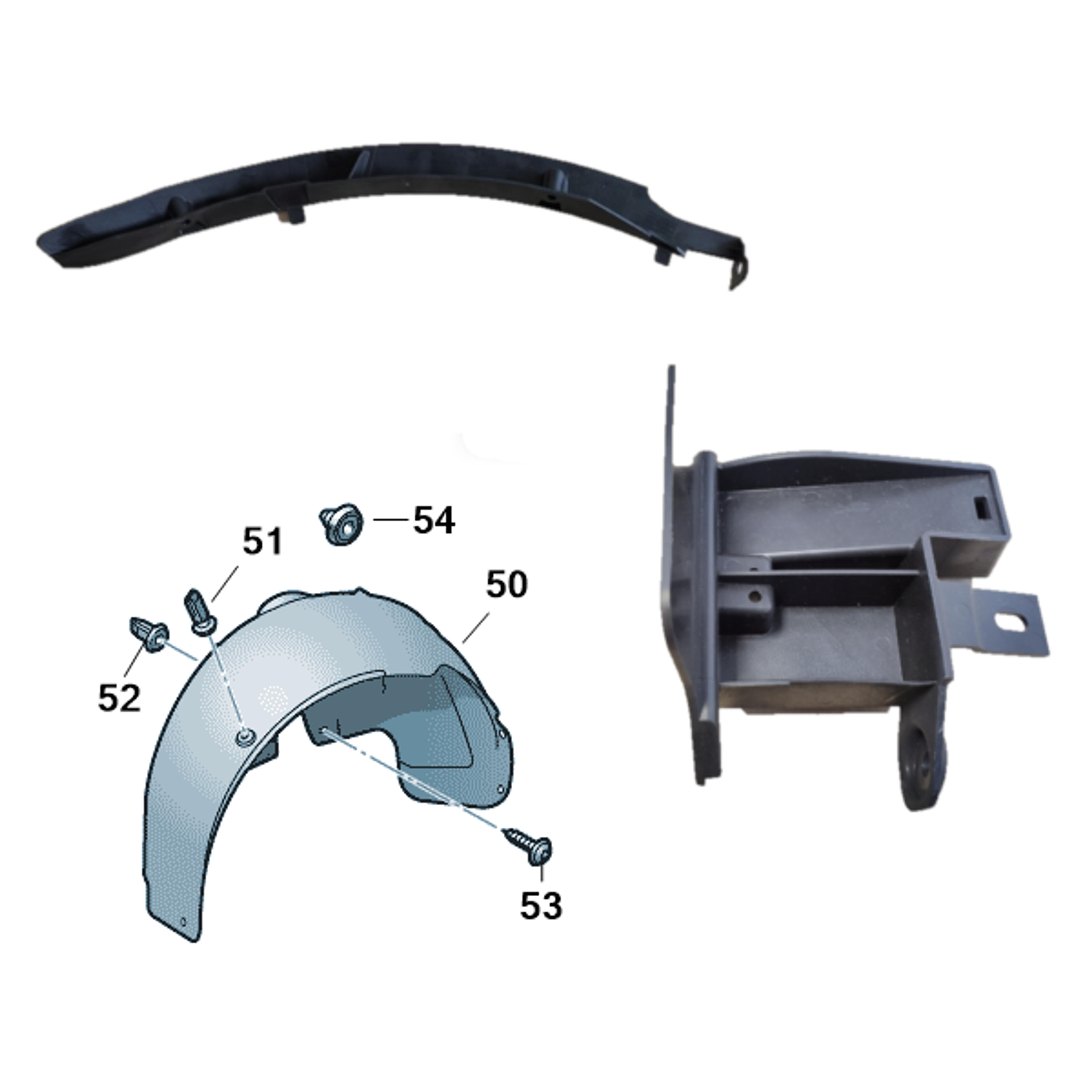 SEAT Mii 2012-2022 Rear Wheel Arch Liner Fitting Kit - SEAT Direct Parts