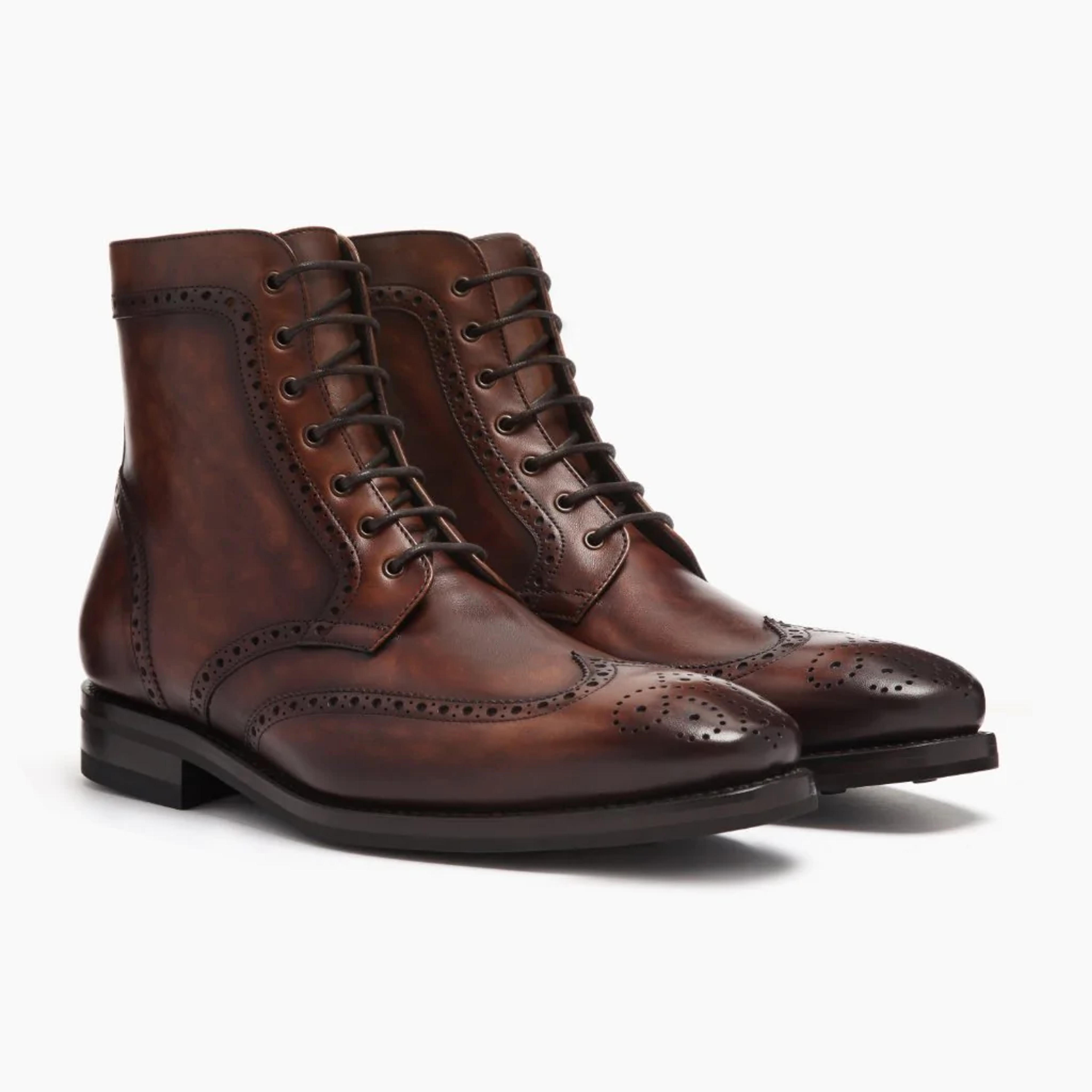 Men's Wingtip Boot In Color #77 Leather