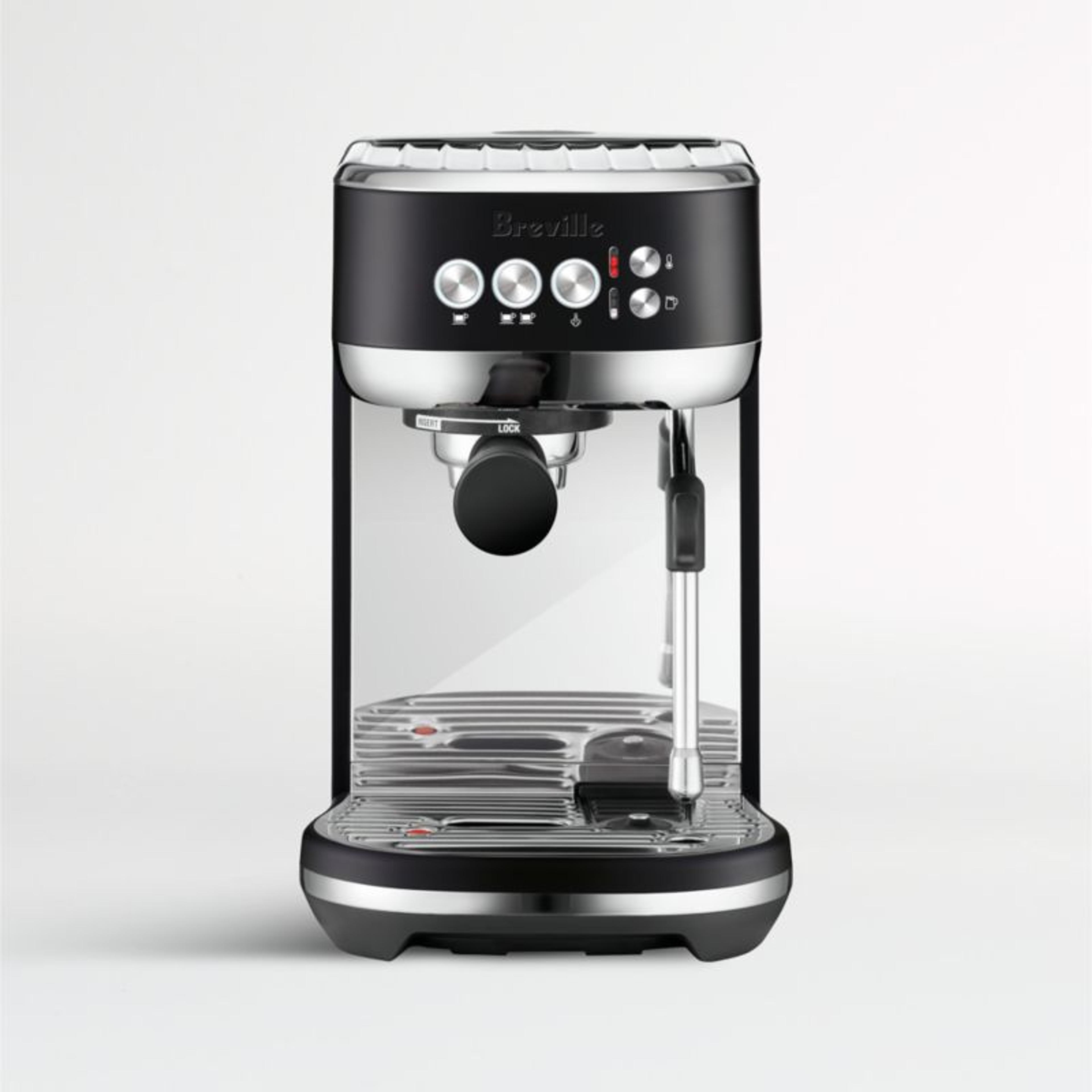 Breville Bambino Plus Black Truffle Espresso Machine with Steamer Wand + Reviews | Crate & Barrel