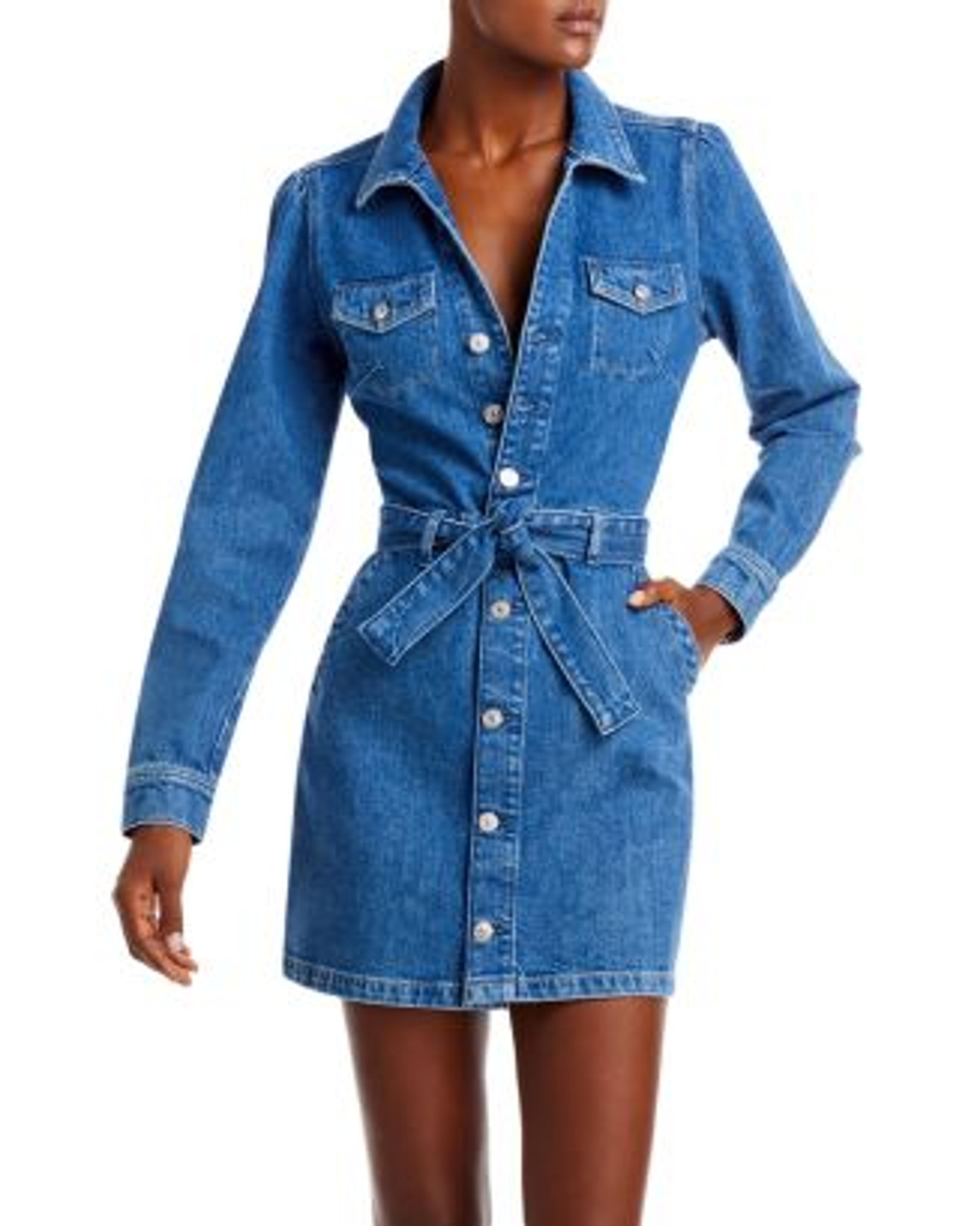 PAIGE Mayslie Long Sleeve Denim Dress | Bloomingdale's