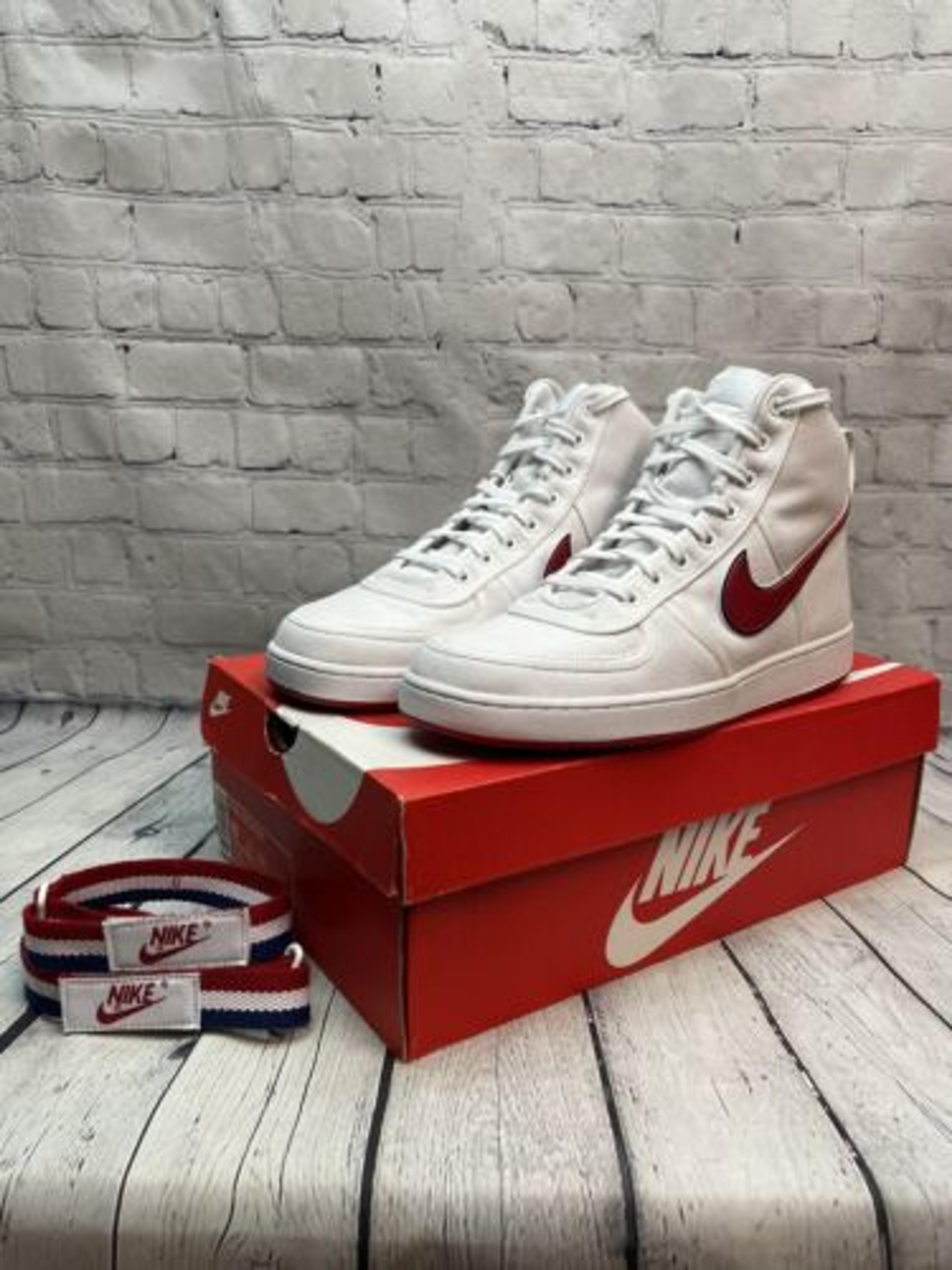 Nike Vandal High Supreme Canvas White/Gym Red/Deep Royal Blue 318330-101 Size 10