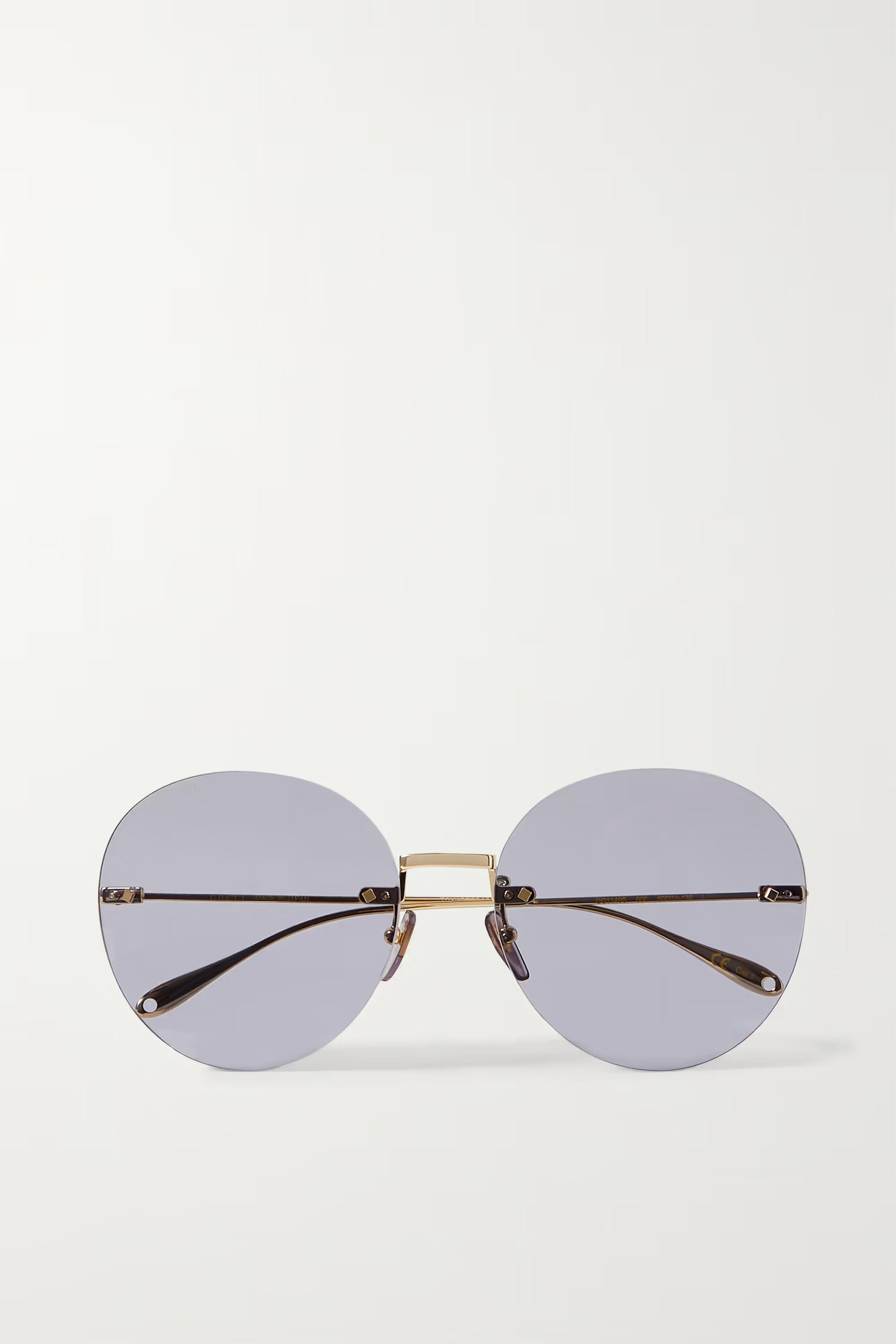 Violet Chain-embellished round-frame gold-tone sunglasses | GUCCI EYEWEAR | NET-A-PORTER