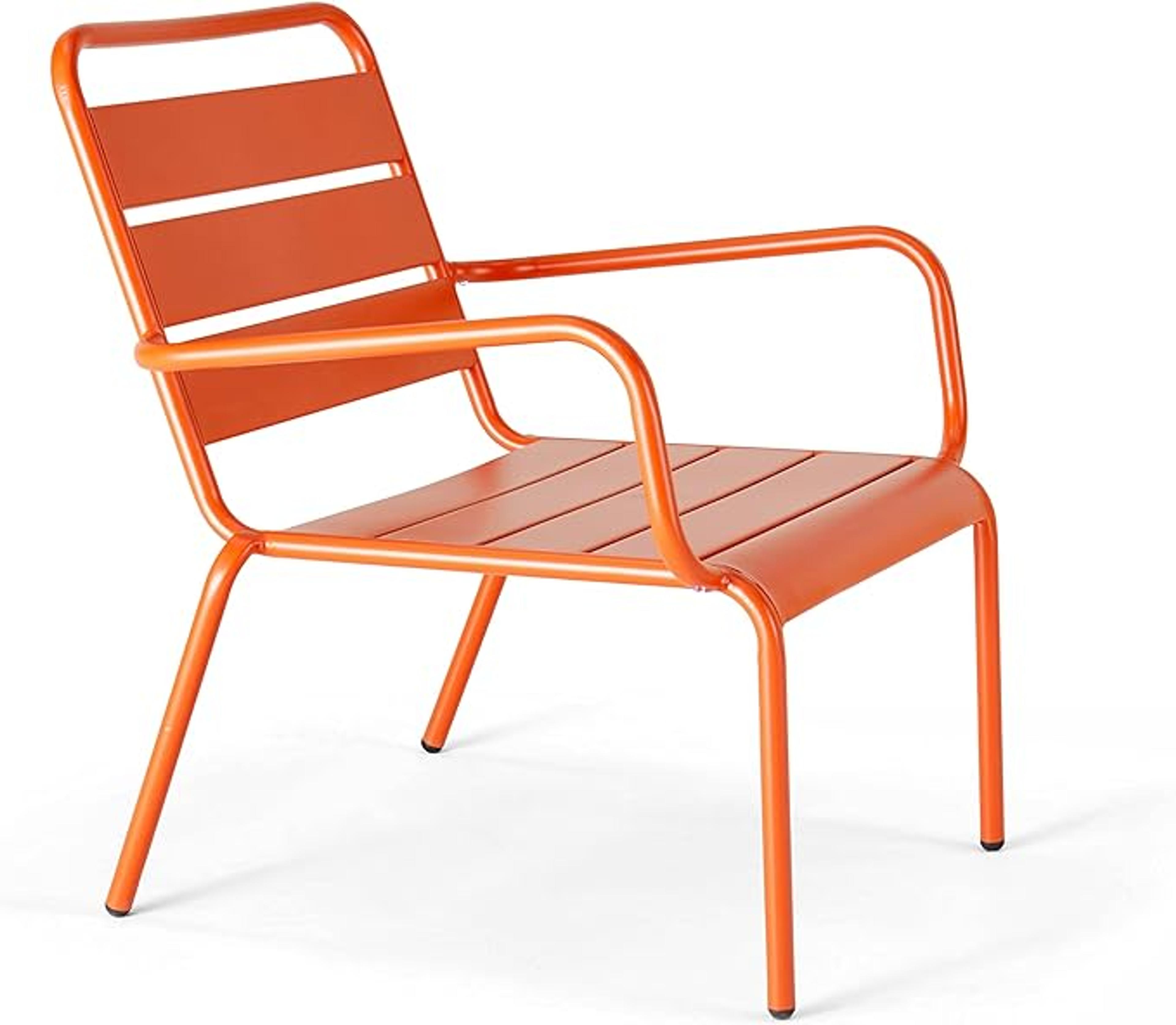 Oviala Palavas Low Garden Chair Steel Orange : Amazon.de: Garden