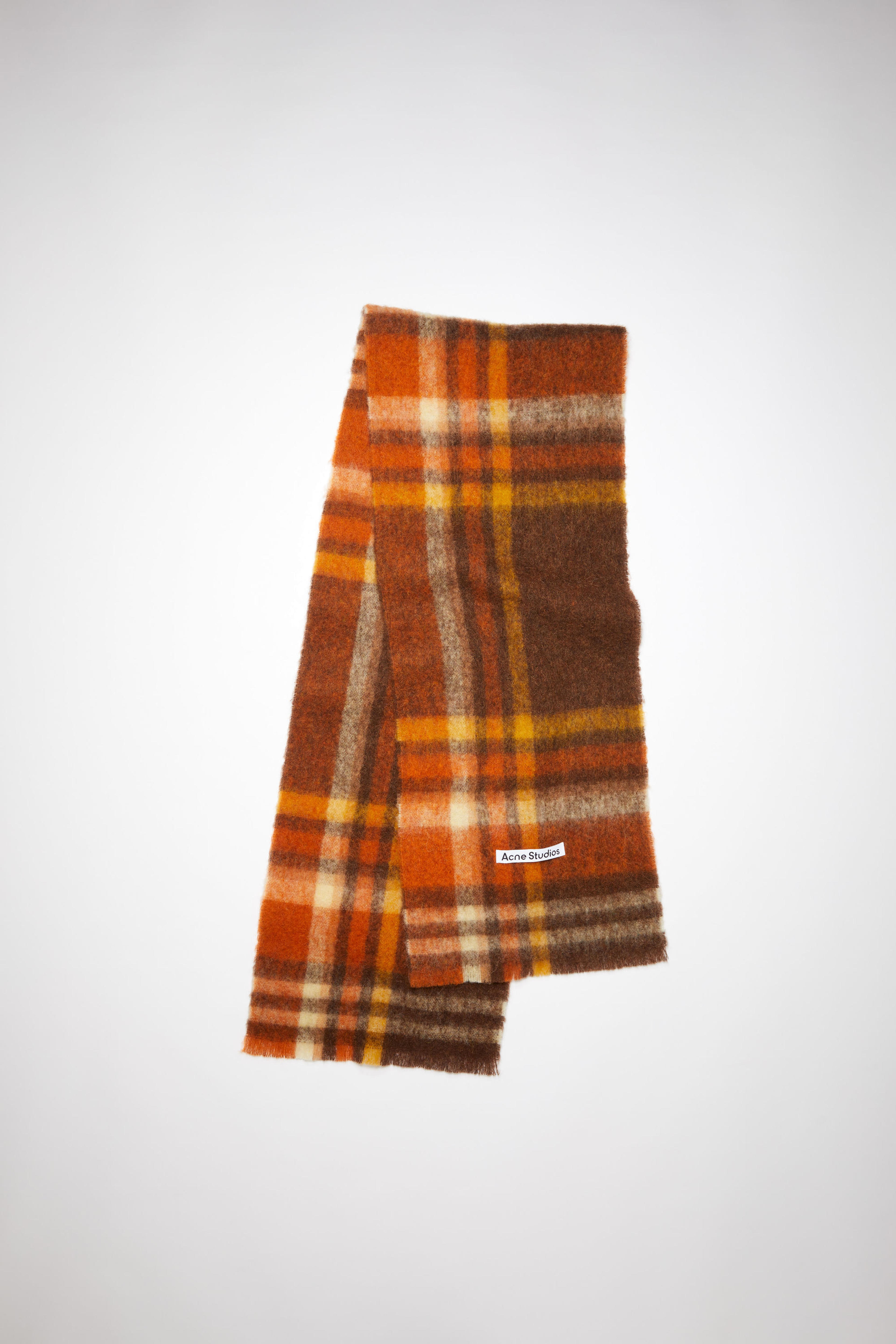 Acne Studios - Heavy plaid scarf - Brown/orange