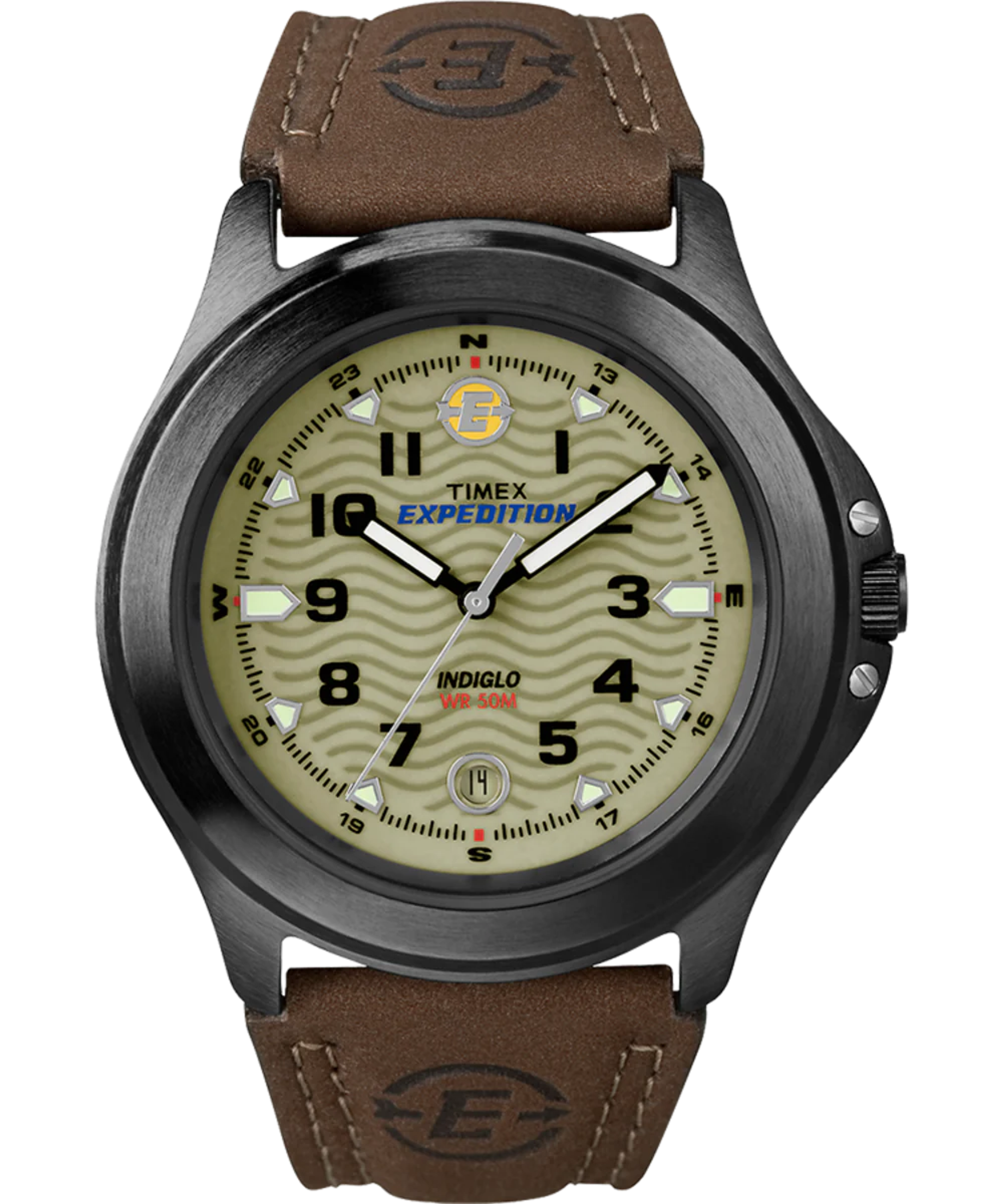 Expedition Metal Field 40mm Leather Strap Watch