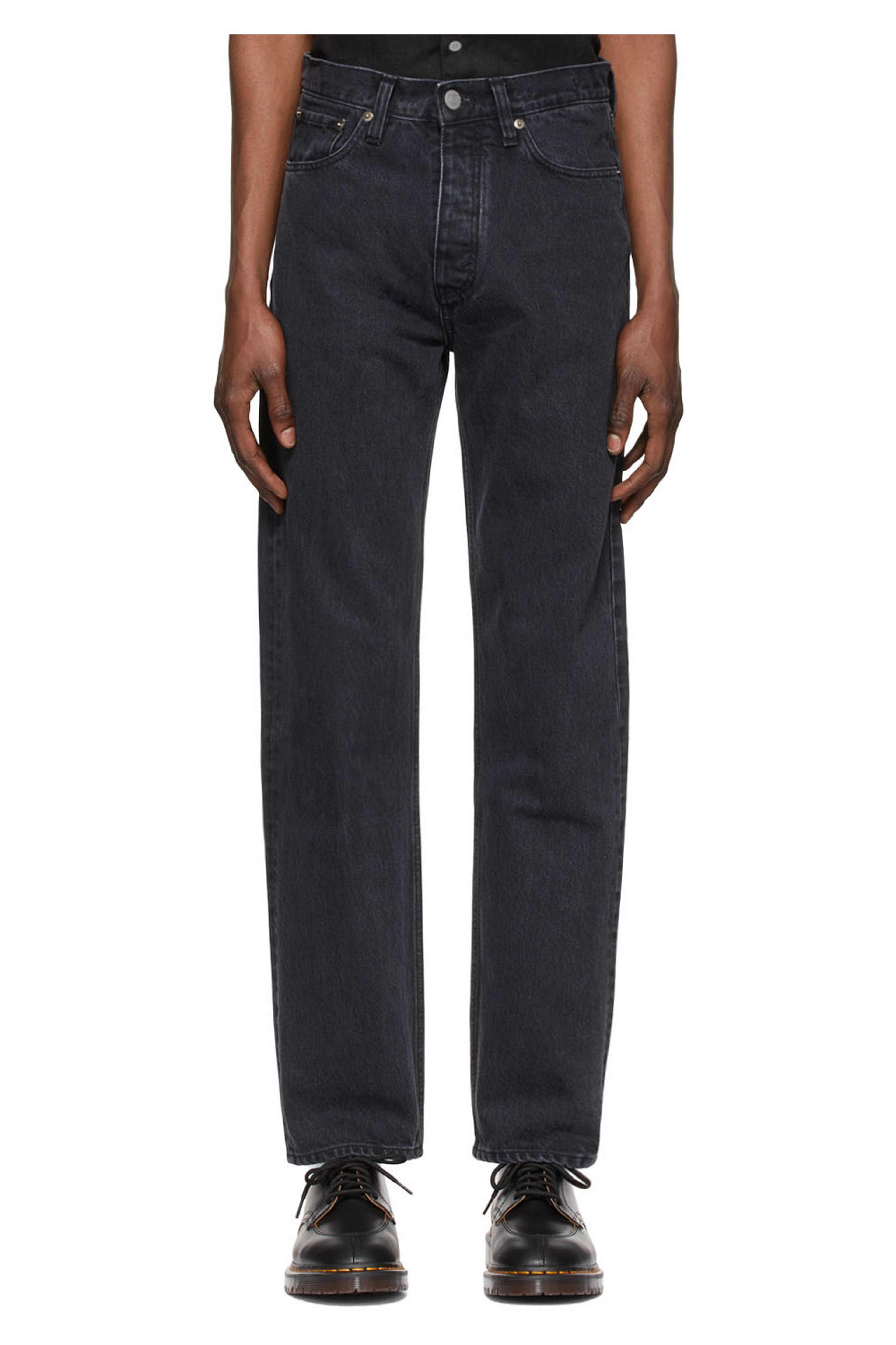 Black Straight Jeans by HOPE on Sale