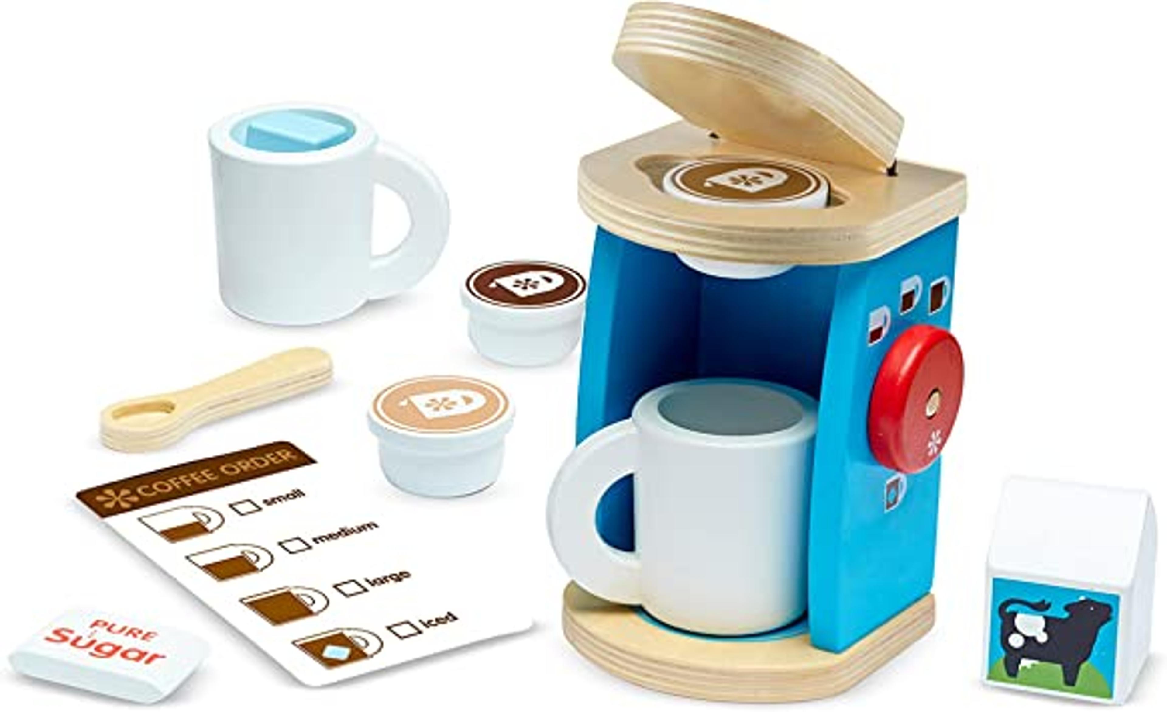 Melissa & Doug Brewing and Serving Wooden Coffee Machine Set | Role Play | Wooden Toy | 3+ | Gift for Boys or Girls: Amazon.de: Toys