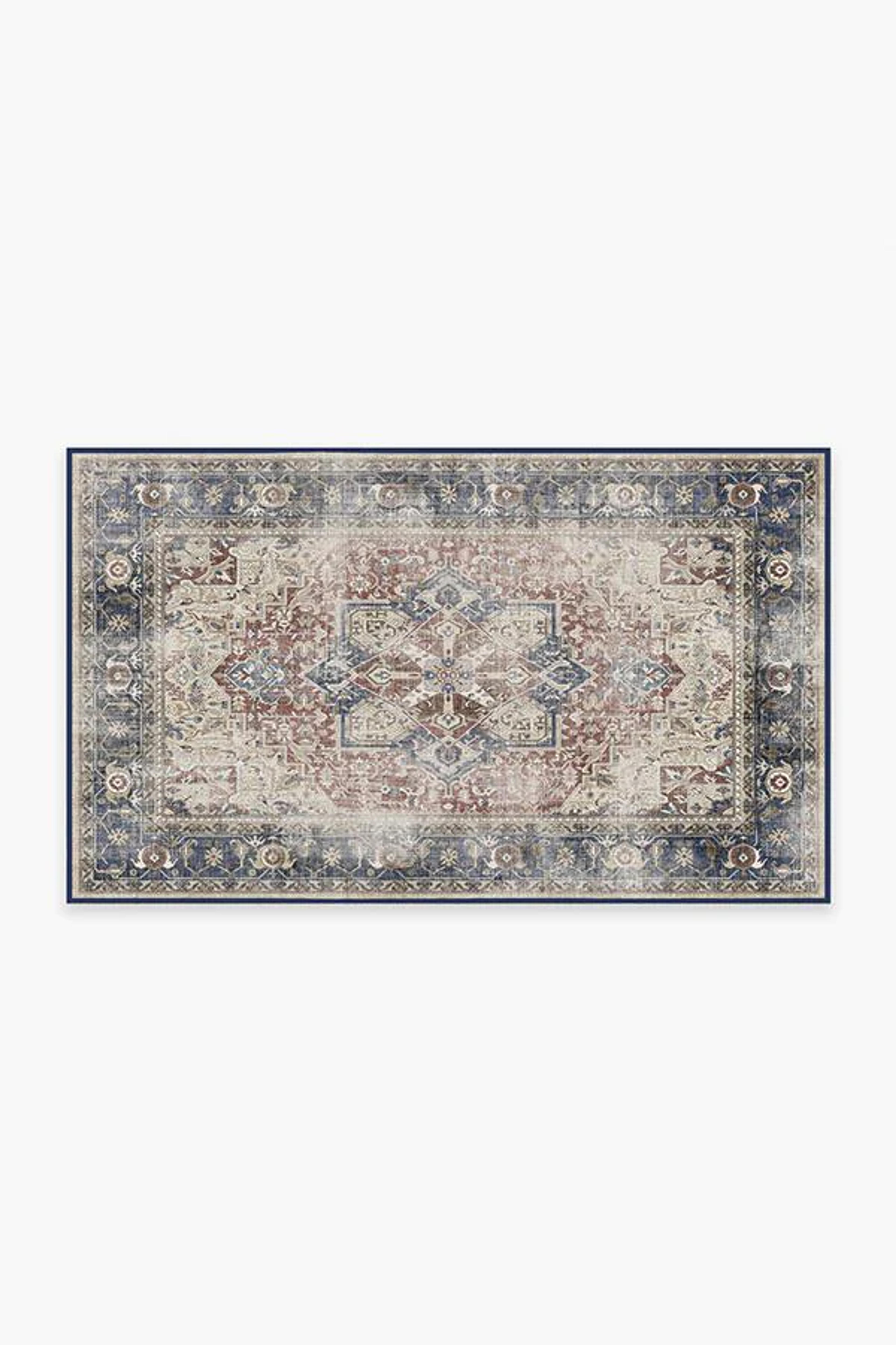 Kamran Royal Blue Rug - Rug + Pad System / 3'x5'