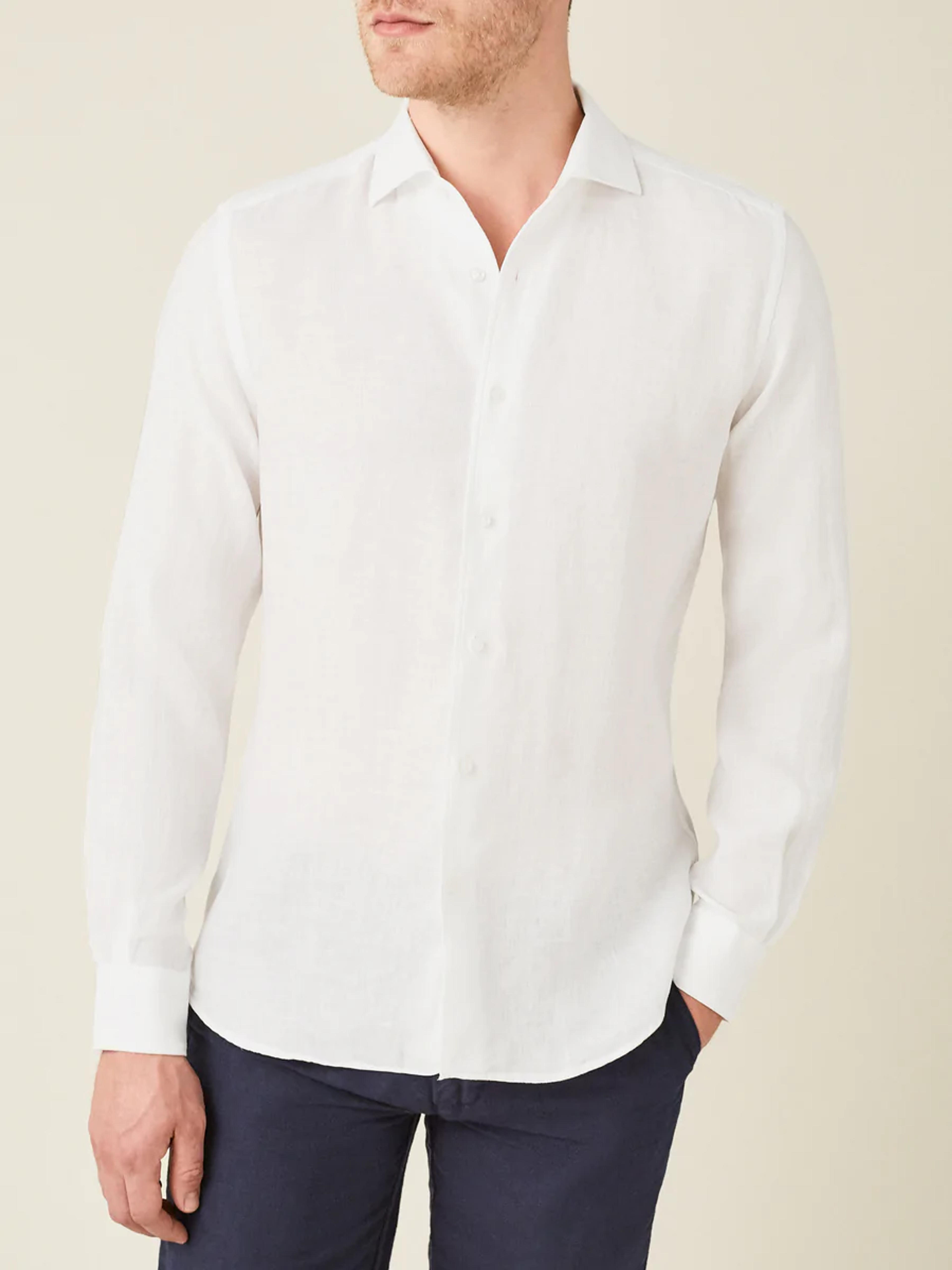 White Classic Linen Shirt - Made in Italy