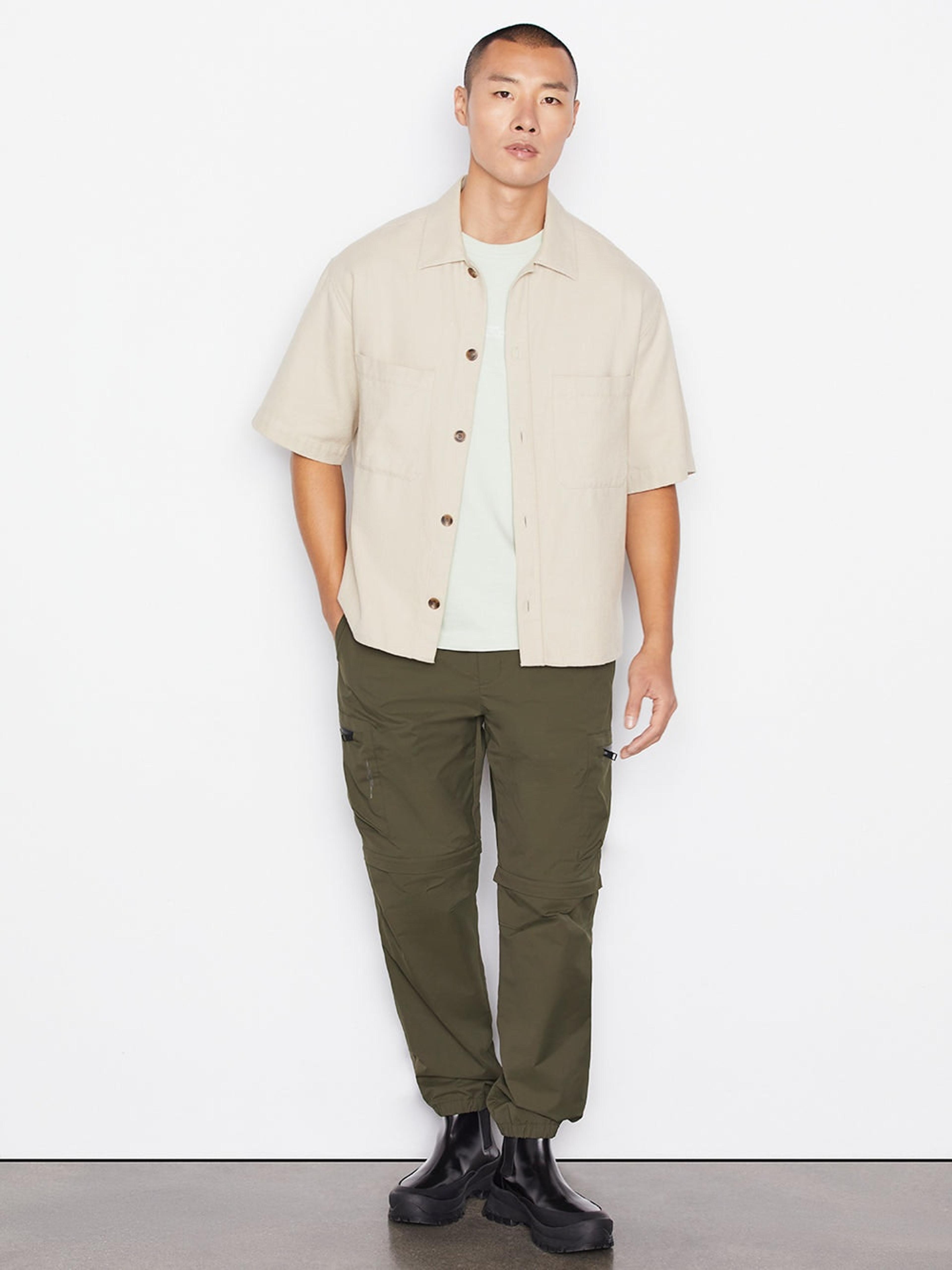 Short Sleeve Woven Shirt -- Milk Beige – FRAME