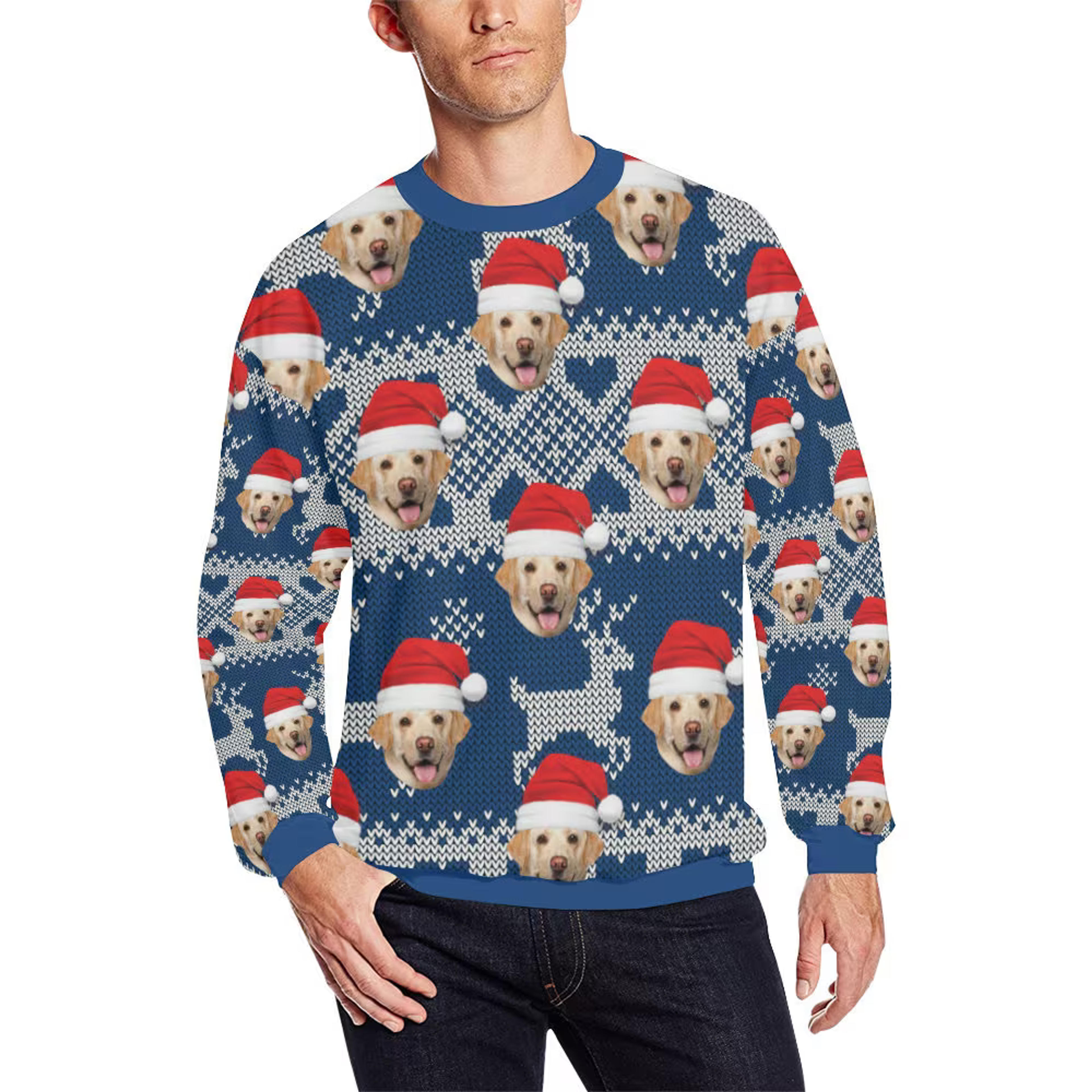 Custom Ugly Christmas Sweater Put Your Dog or Cat Face on - Etsy