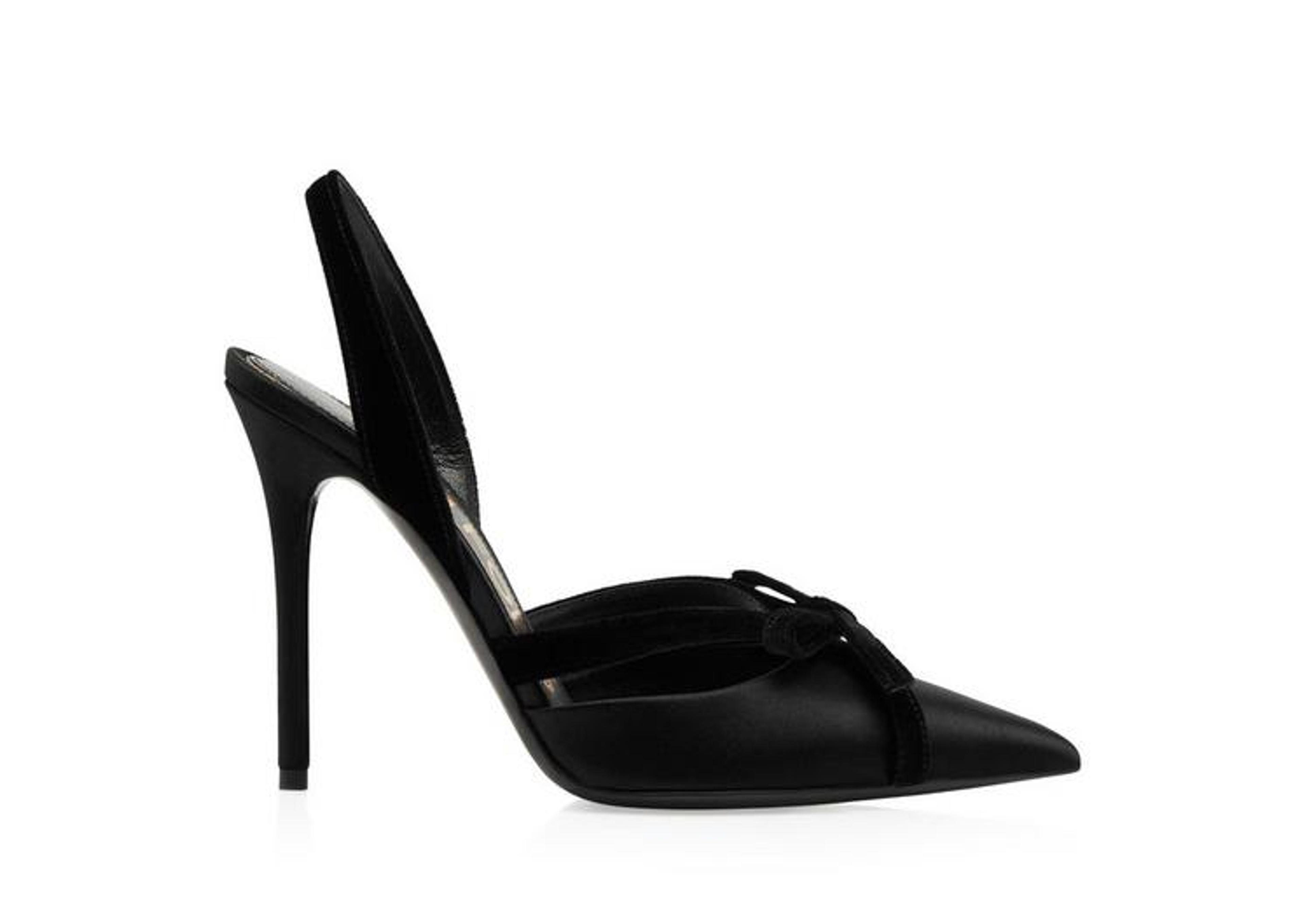 Tom Ford SATIN AND VELVET BOW SLINGBACK - Women | TomFord.com