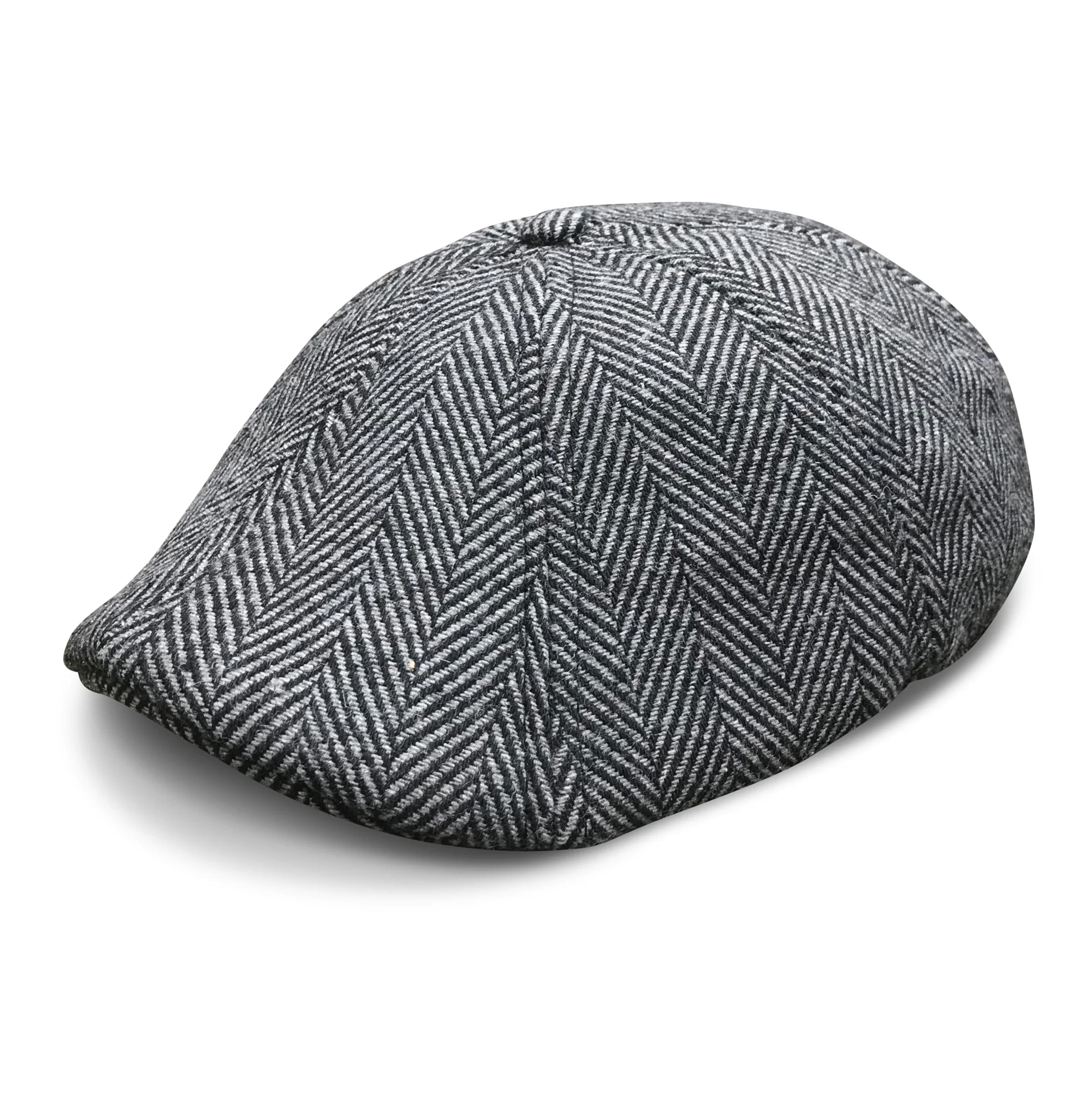 The Original Peaky Boston Scally Cap - Grey Herringbone | Scally Caps: The Peaky Collection