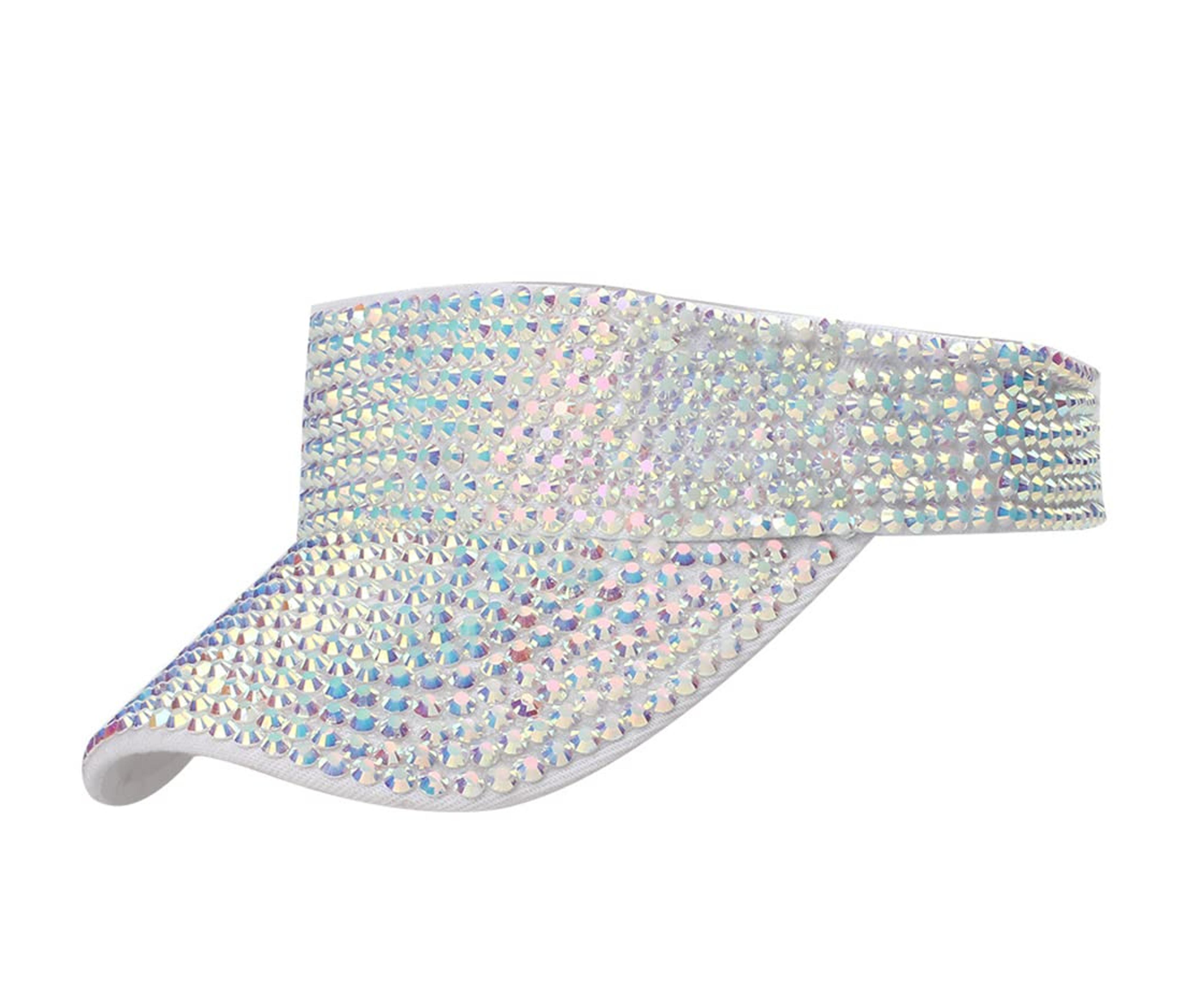 Gudessly Shiny Rhinestones Sport Sun Visor Adjustable Summer Cap Visor Caps for Women Men