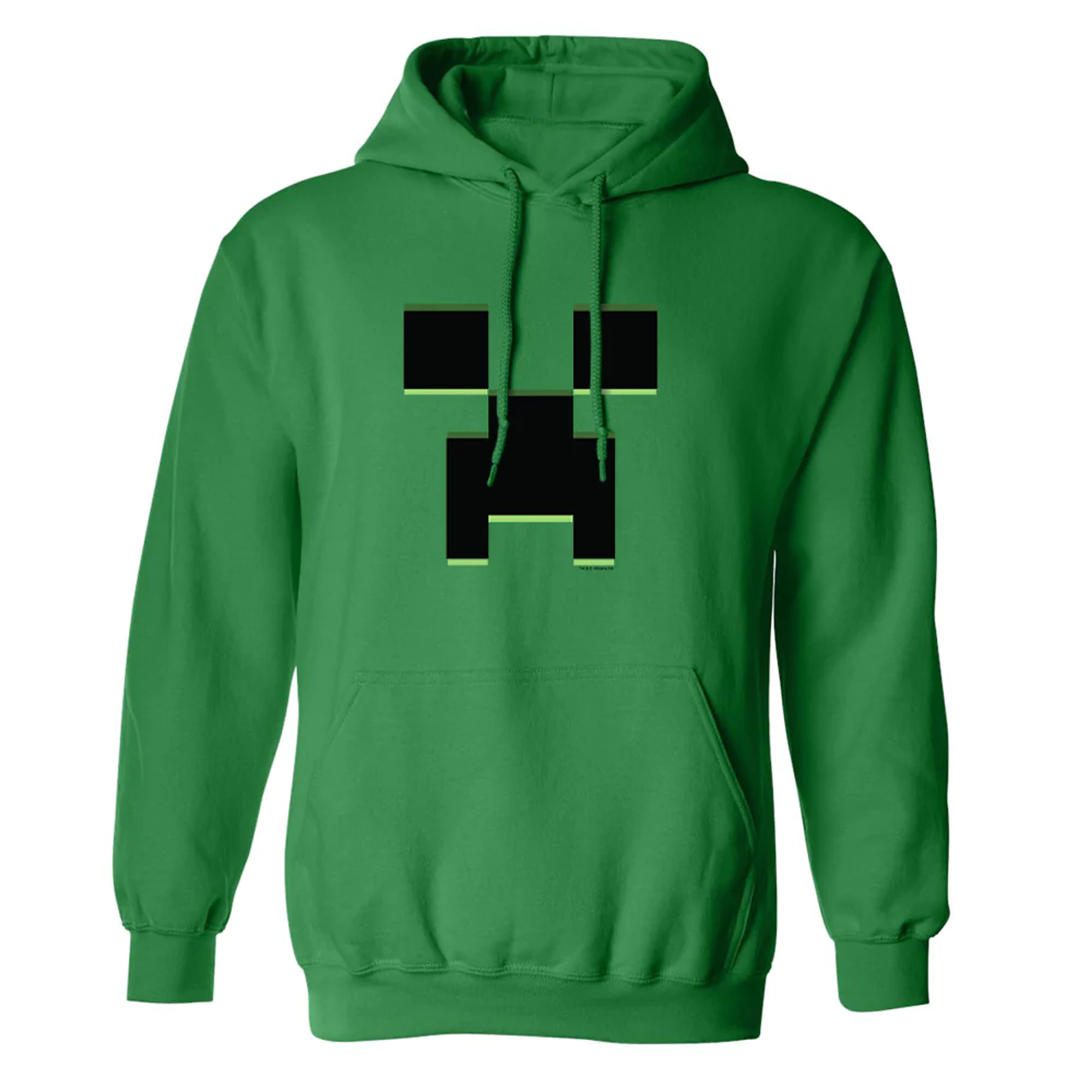 Minecraft Creeper Fleece Pullover Hoodie - Green / L