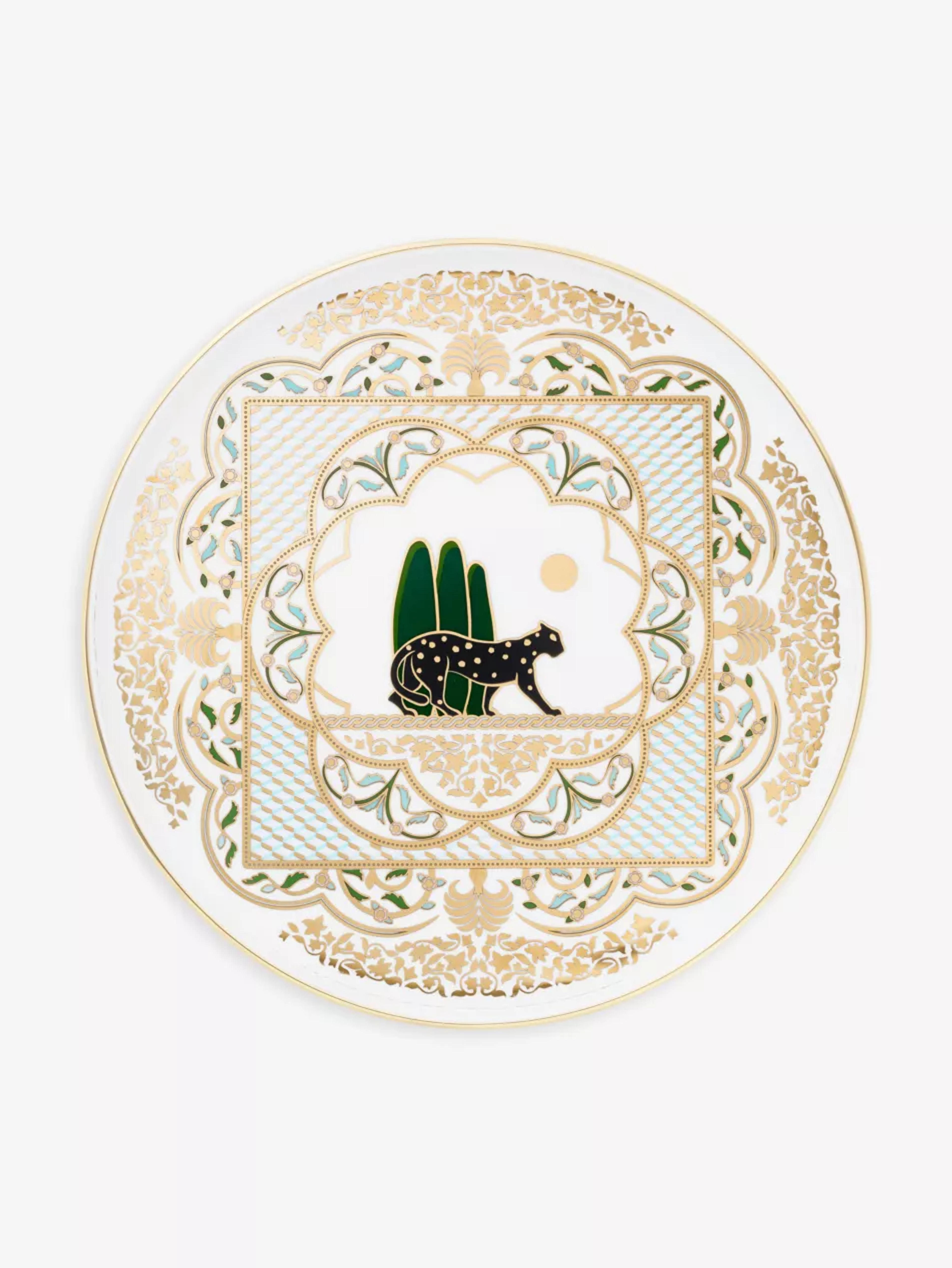 CARTIER - Panthère de Cartier medium porcelain round tray | Selfridges.com