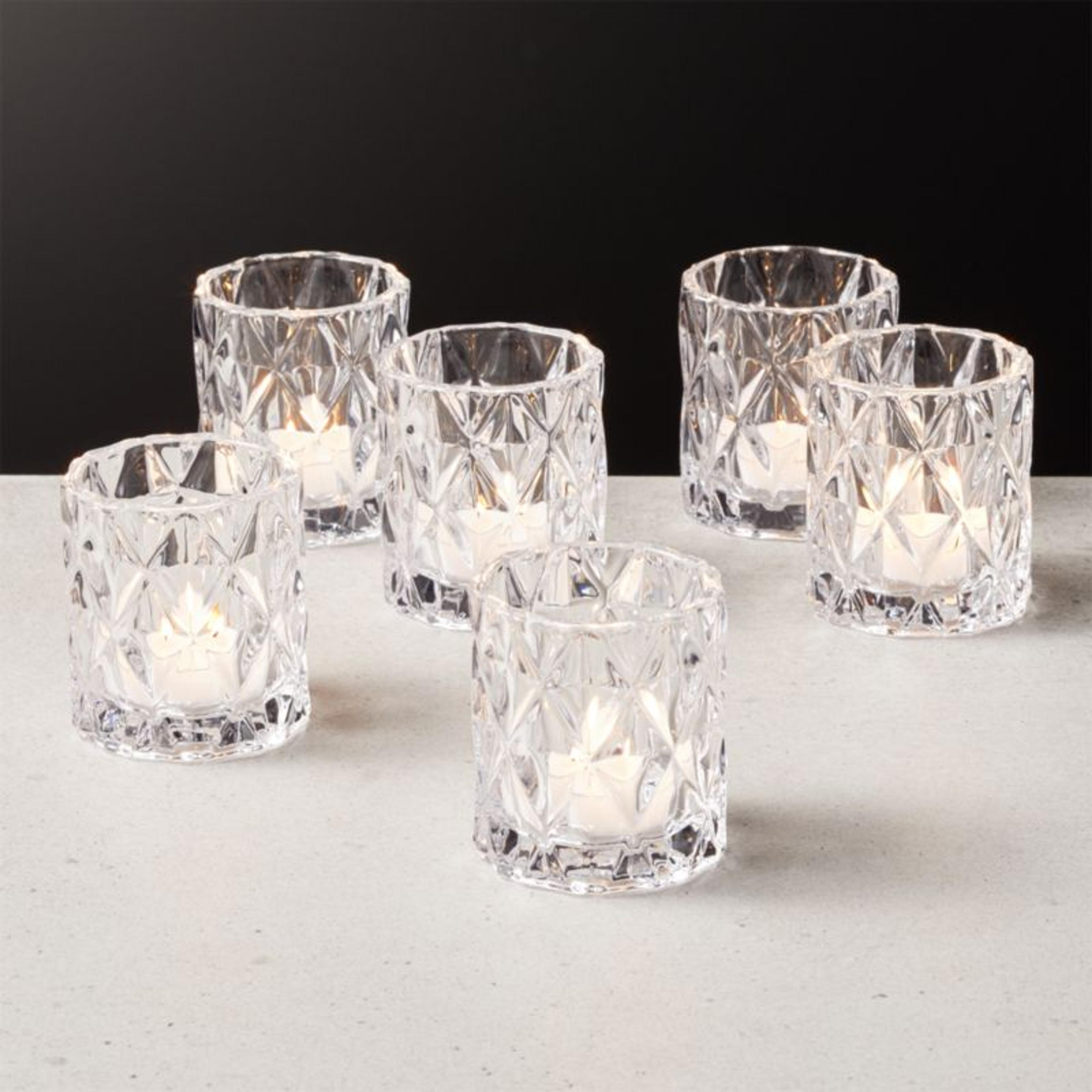 Betty Clear Tea Light Candle Holder Set of 6 + Reviews | CB2