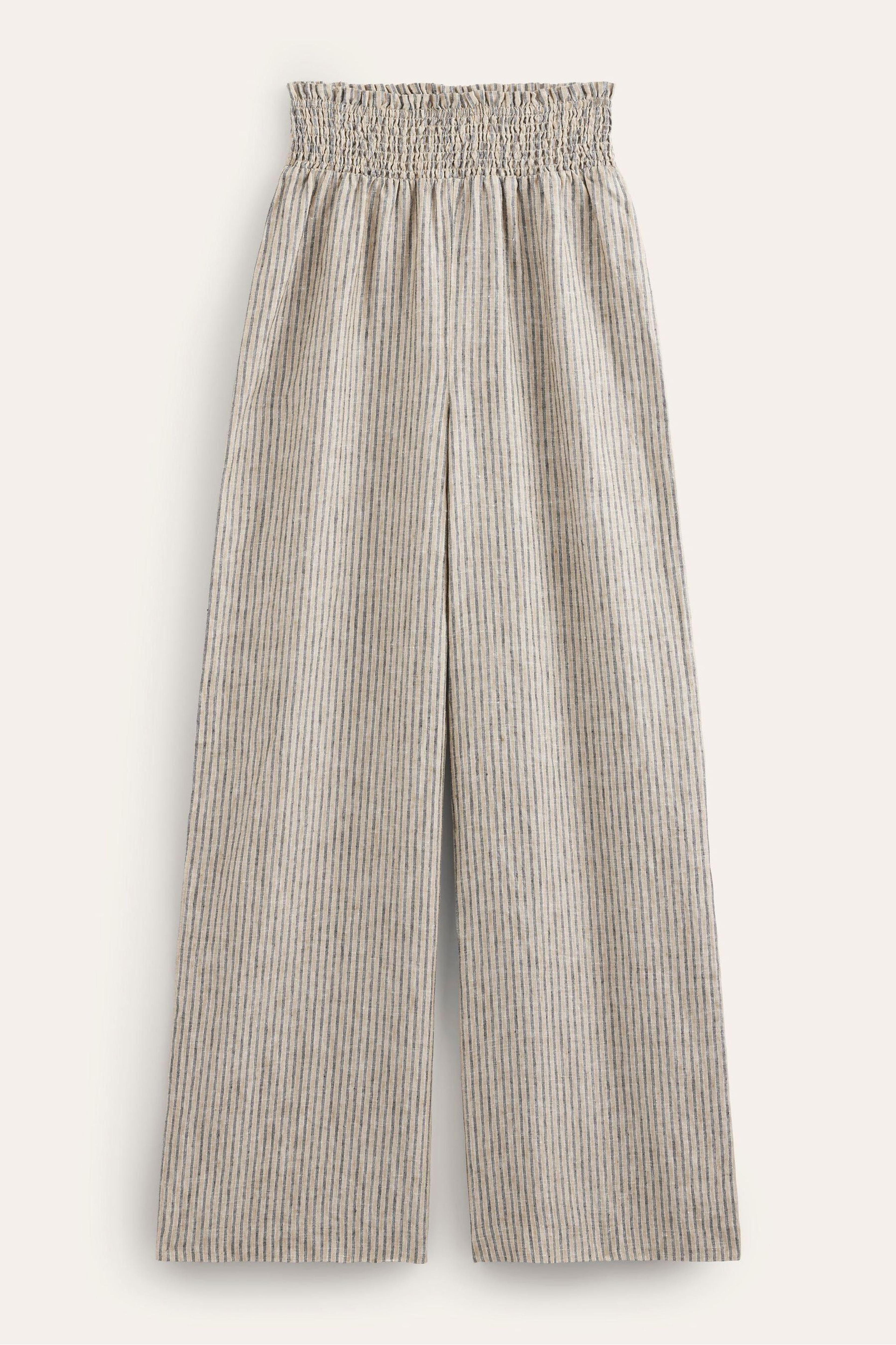 Buy Boden Natural Linen Shirred Waist Trousers from the Next UK online shop