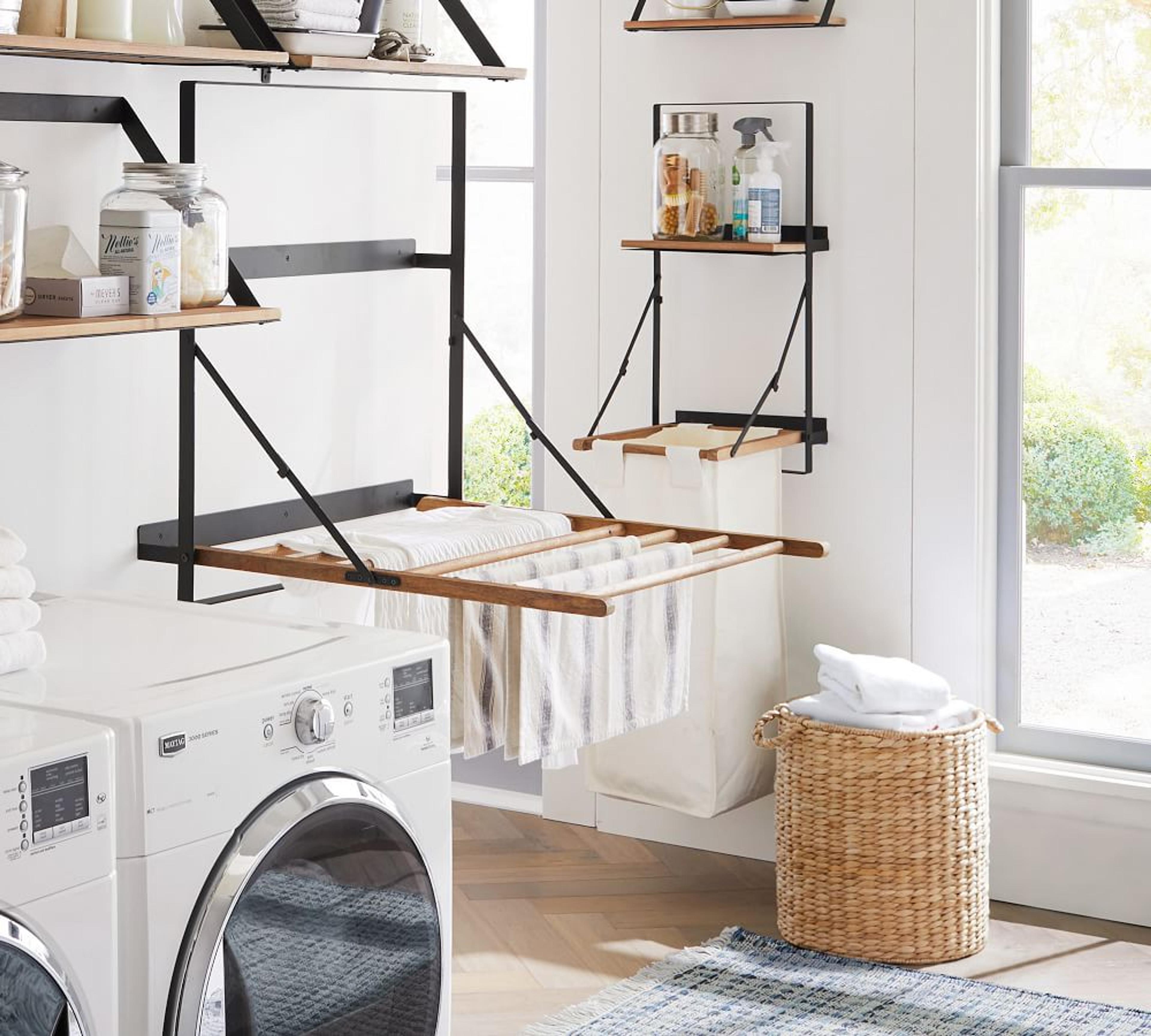 Trenton Laundry Drying Rack, Rustic Wood | Pottery Barn