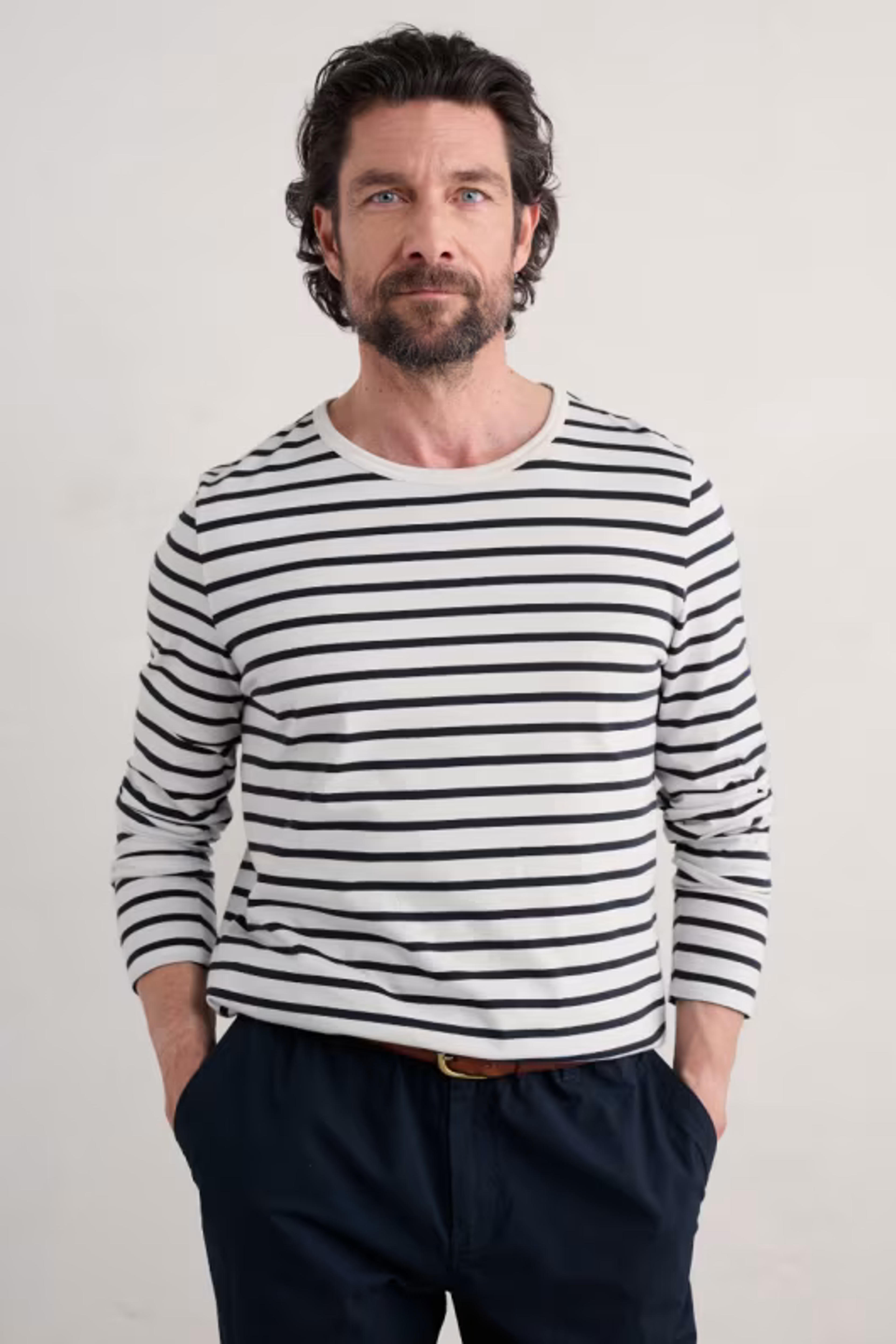 Men's Striped Sailor Long Sleeve Breton T-Shirt - Seasalt Cornwall