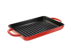 Lodge Cast Iron Enameled Cast Iron Grill Pan, Red - Walmart.com