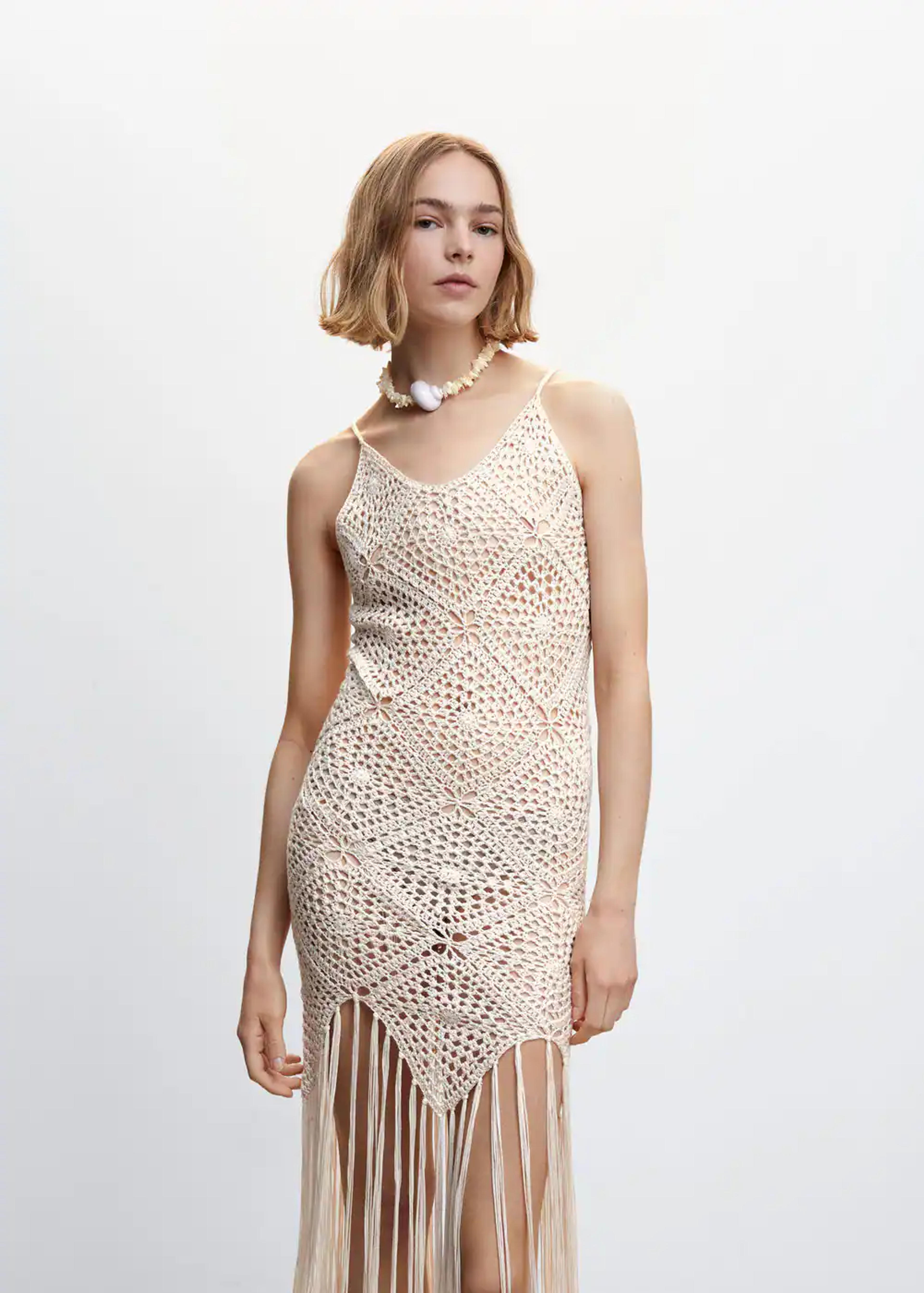 Fringes crochet dress - Women | Mango USA