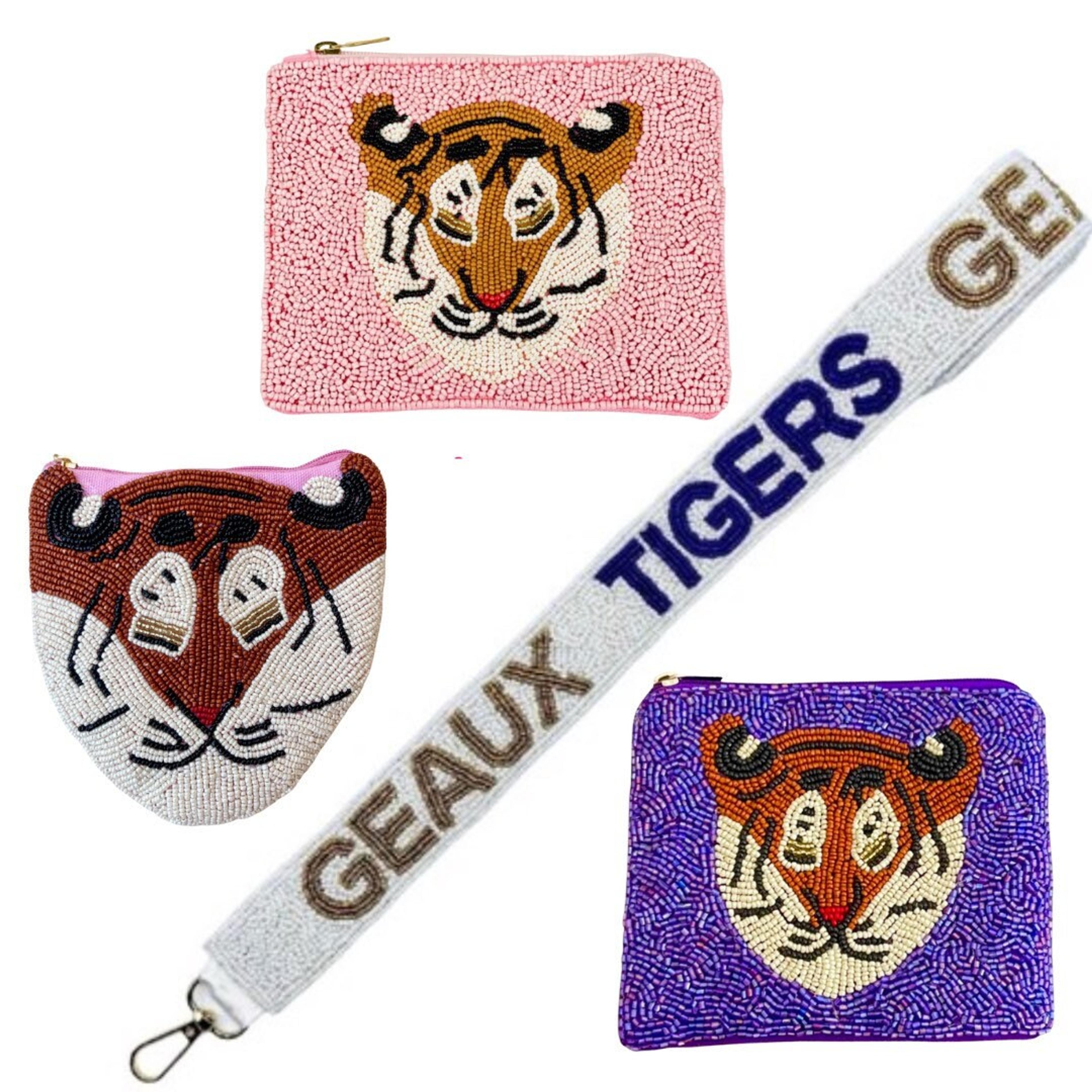 LSU Purse Strap LSU Beaded Pouch Gameday Purse Strap - Etsy