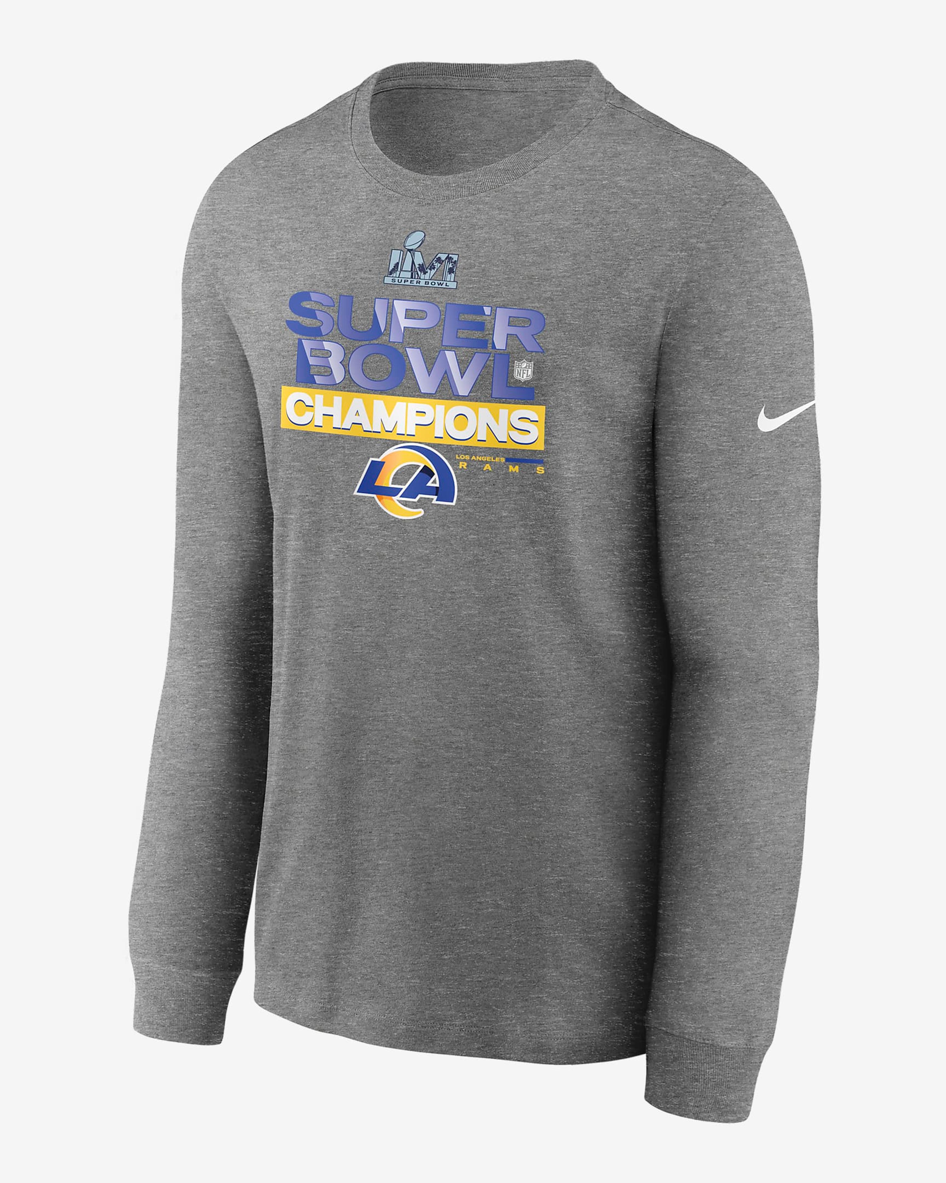 Nike Super Bowl LVI Champions Trophy Collection (NFL Los Angeles Rams) Men's Long-Sleeve T-Shirt. Nike.com