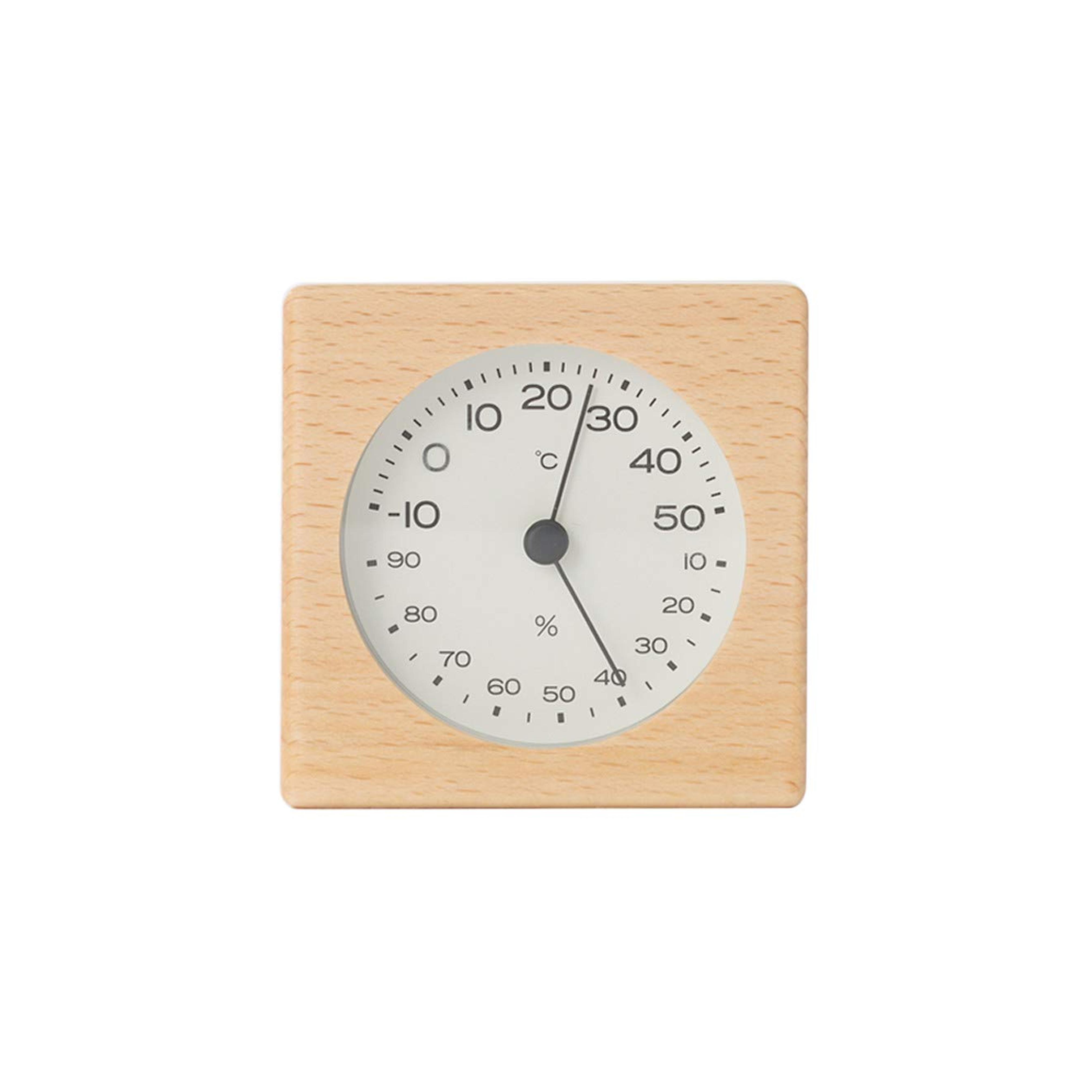 Muji Beech Wood Thermo- Hygrometer - Size - 7x4.3x7cm