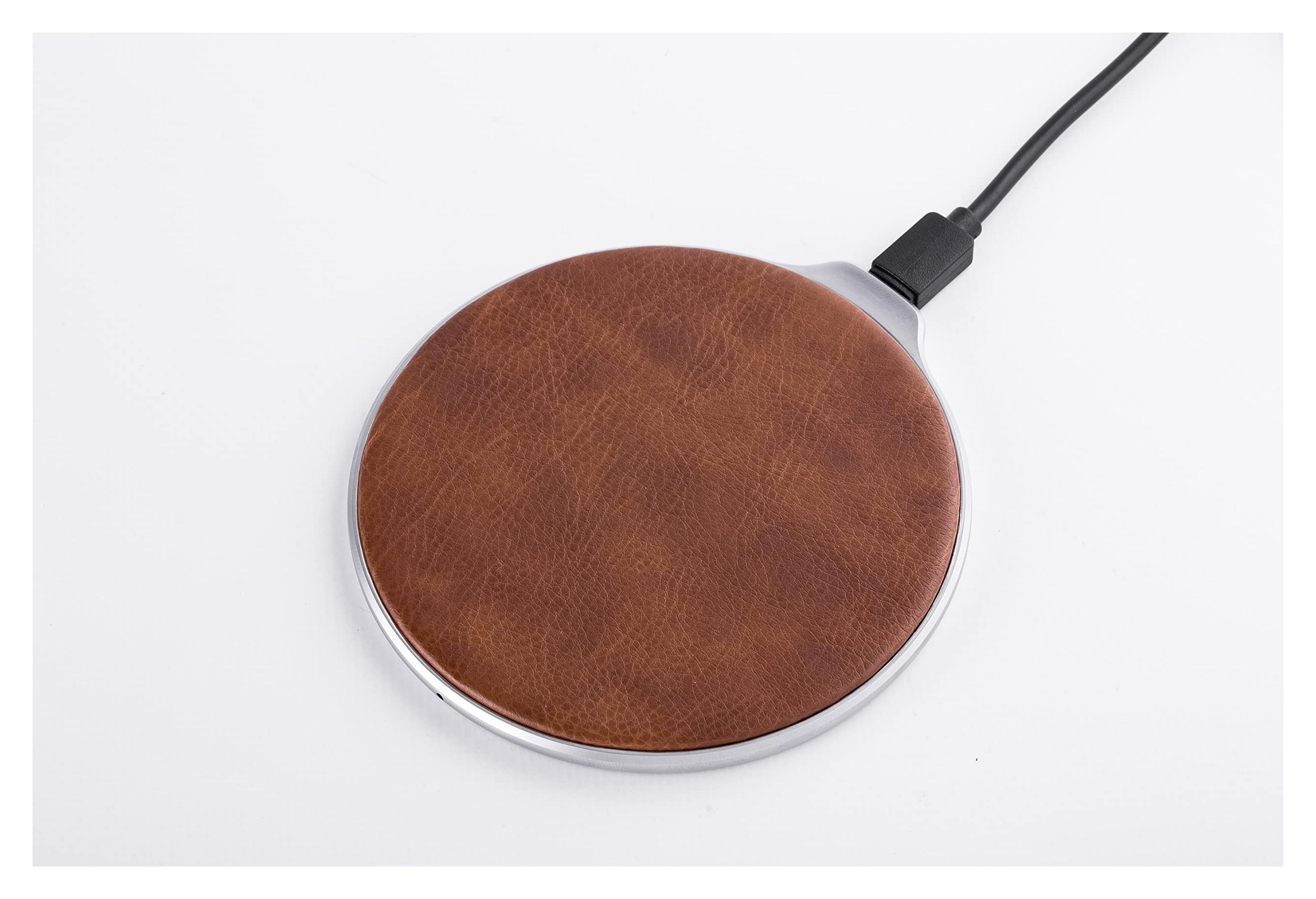 Amazon.com: MESA Qi Certified Wireless Charger - Brown Leather : Cell Phones & Accessories