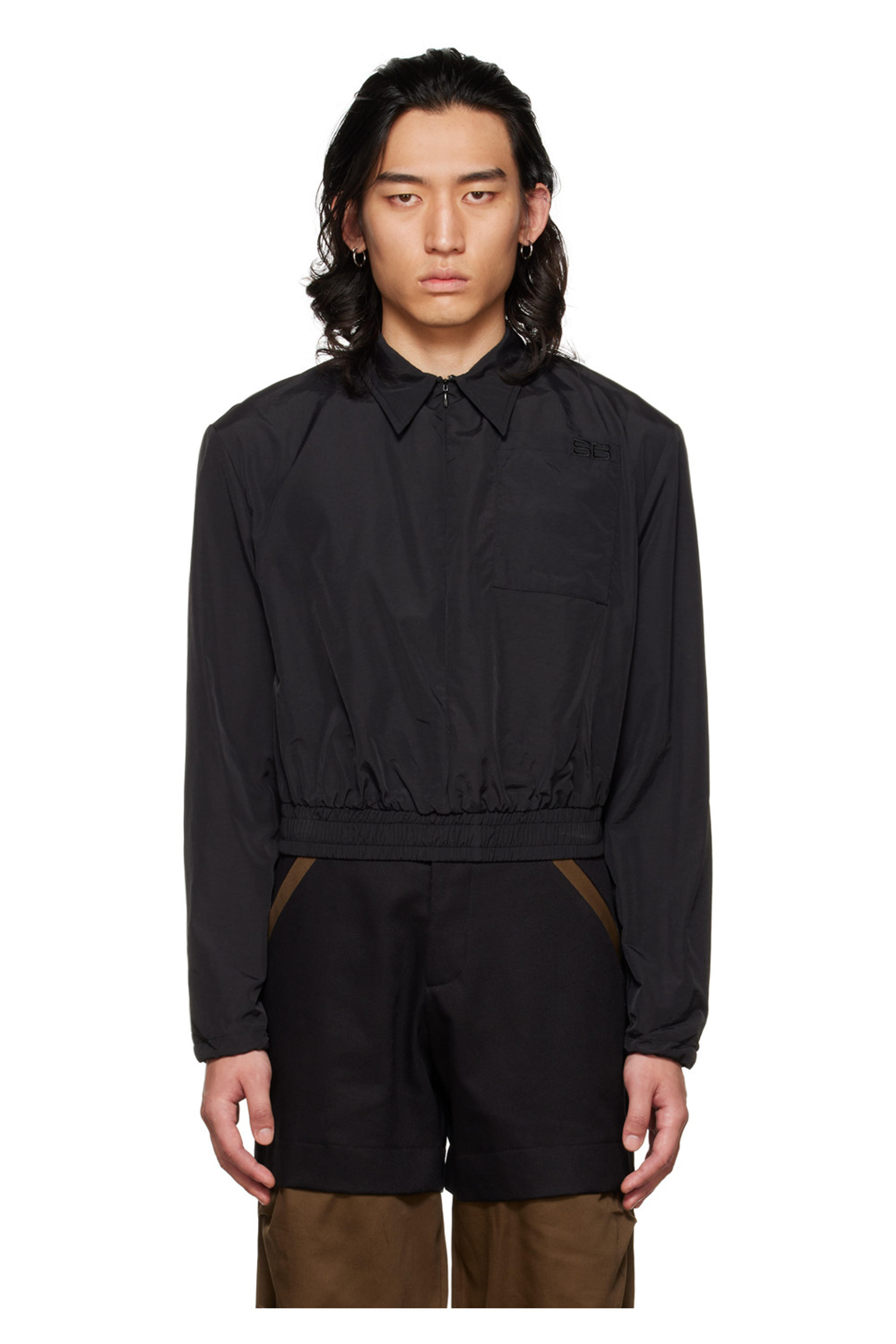 Black Invisible Zip Jacket by SPENCER BADU on Sale