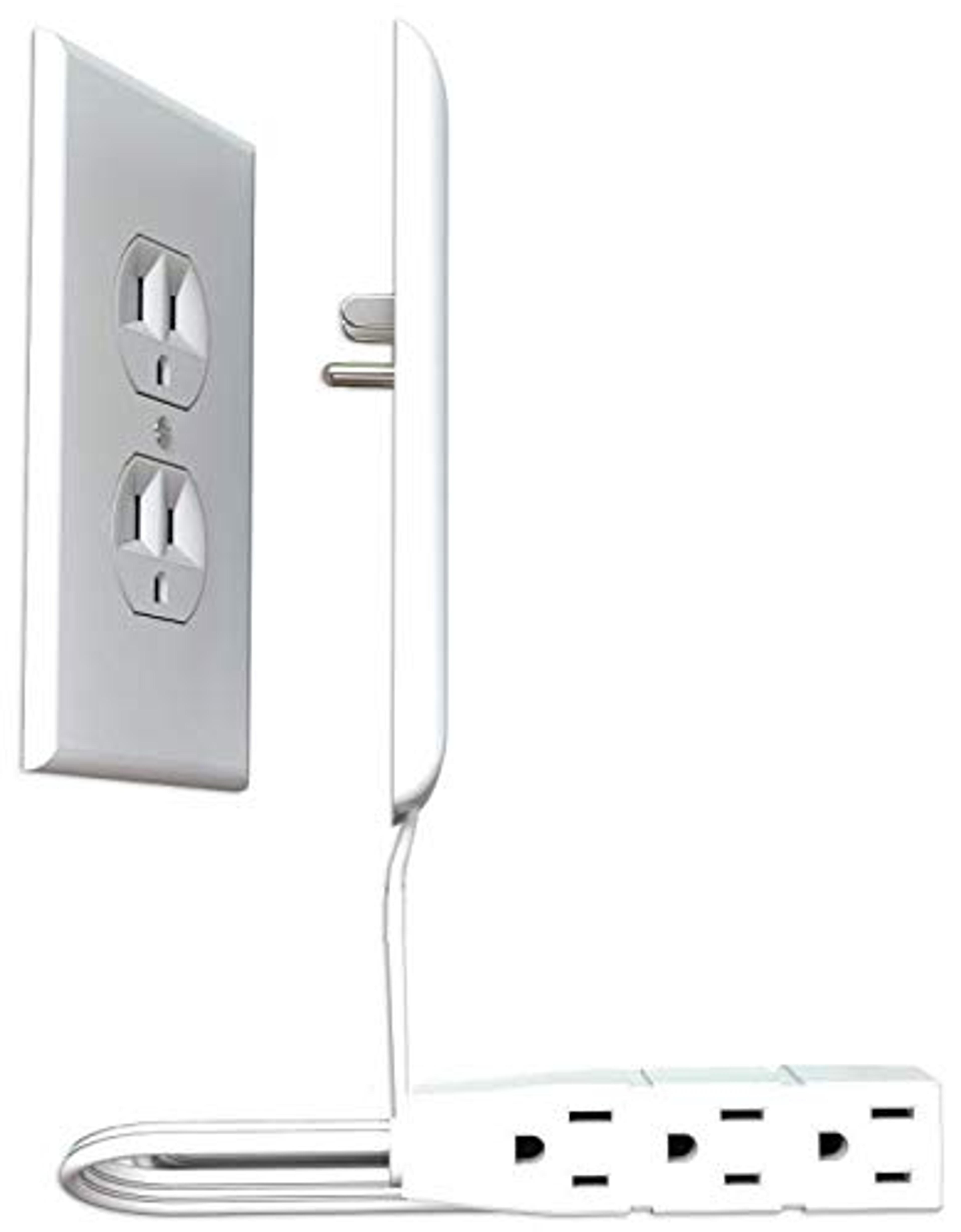 Sleek Socket Ultra-Thin Electrical Outlet Cover with 3 Outlet Power Strip and Cord Management Kit, 3-Foot, Universal Size 3 ft Flagship