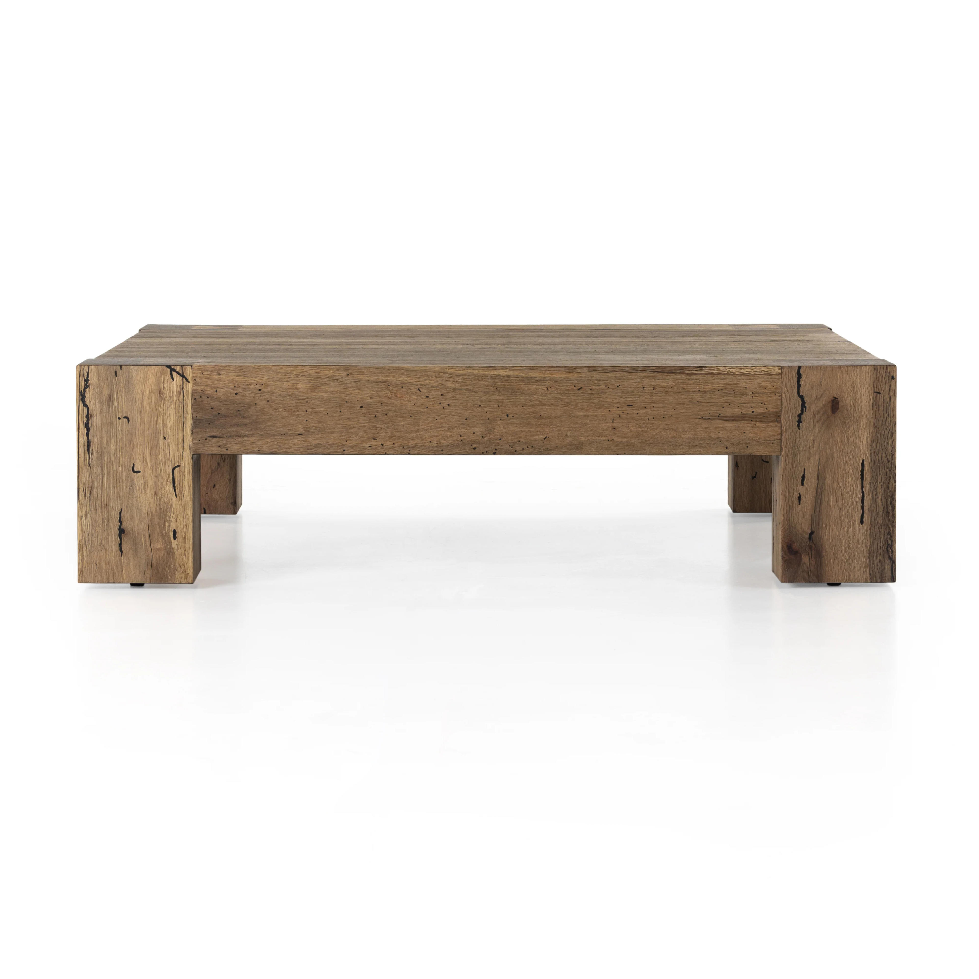 Abaso Rustic Wormwood Oak Coffee Table | Amethyst Home