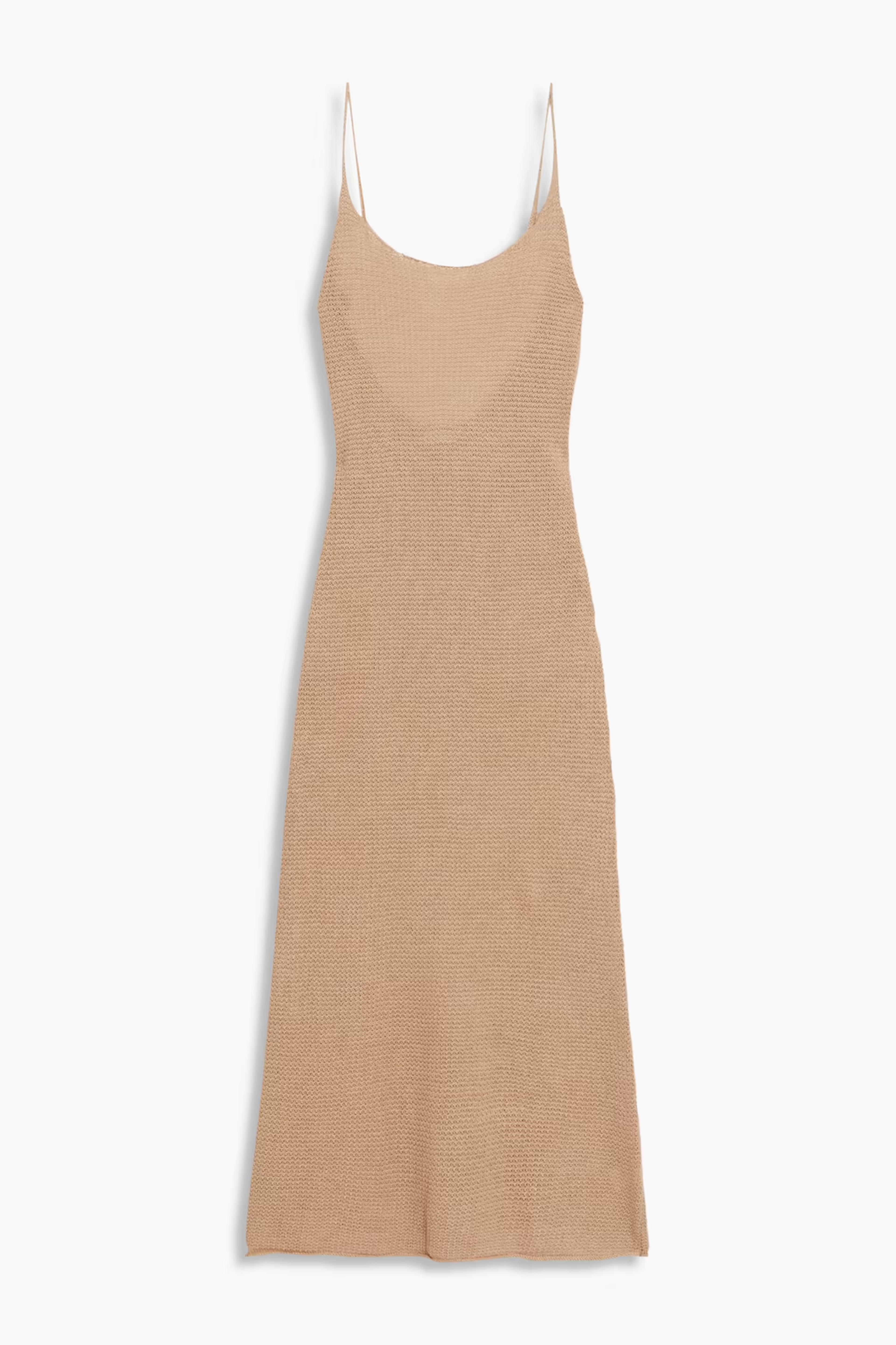 Sand Open-back crochet-knit linen midi dress | Sale up to 70% off | THE OUTNET | ONIA | THE OUTNET