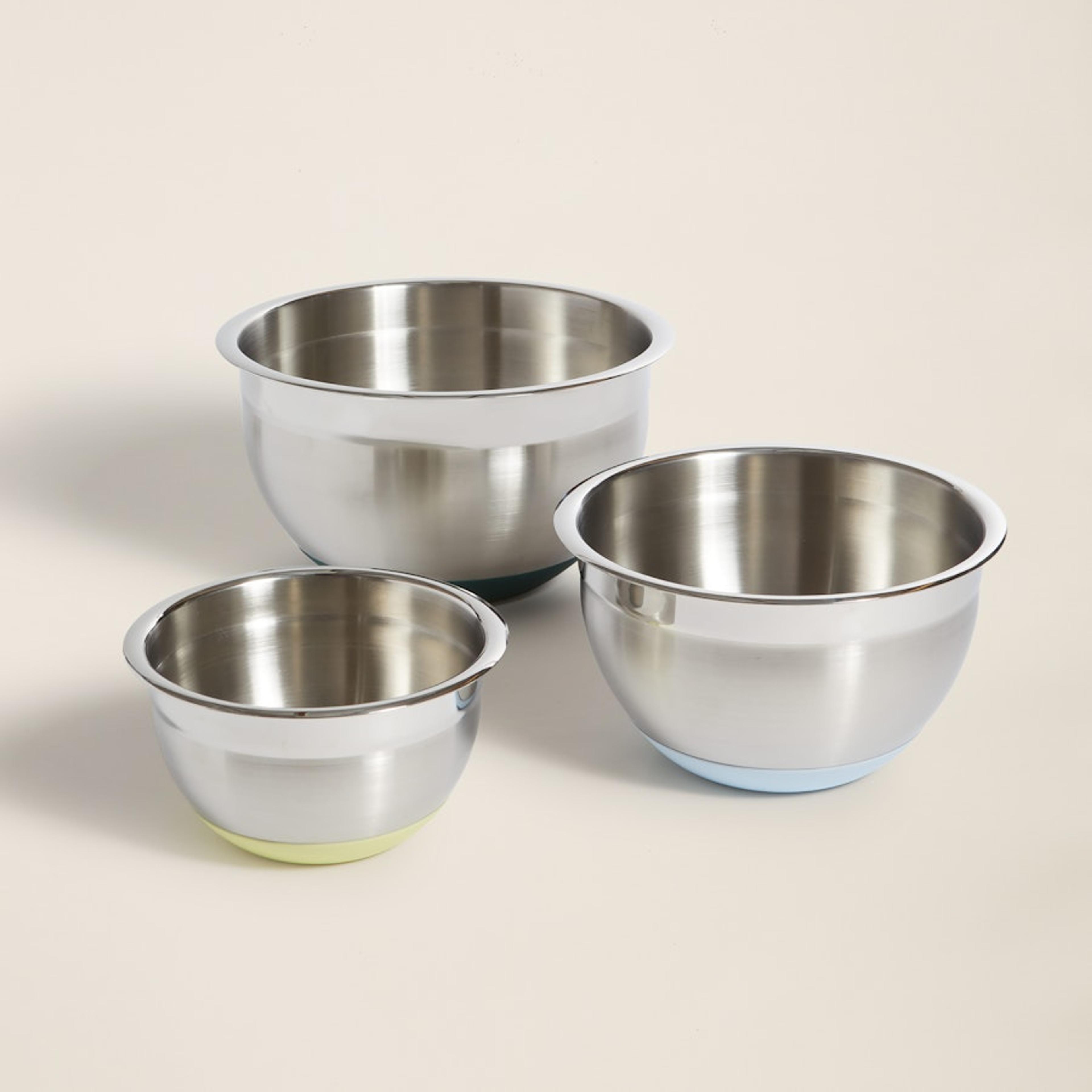 Temper Steel 3-Piece Lidded Mixing Bowl Set