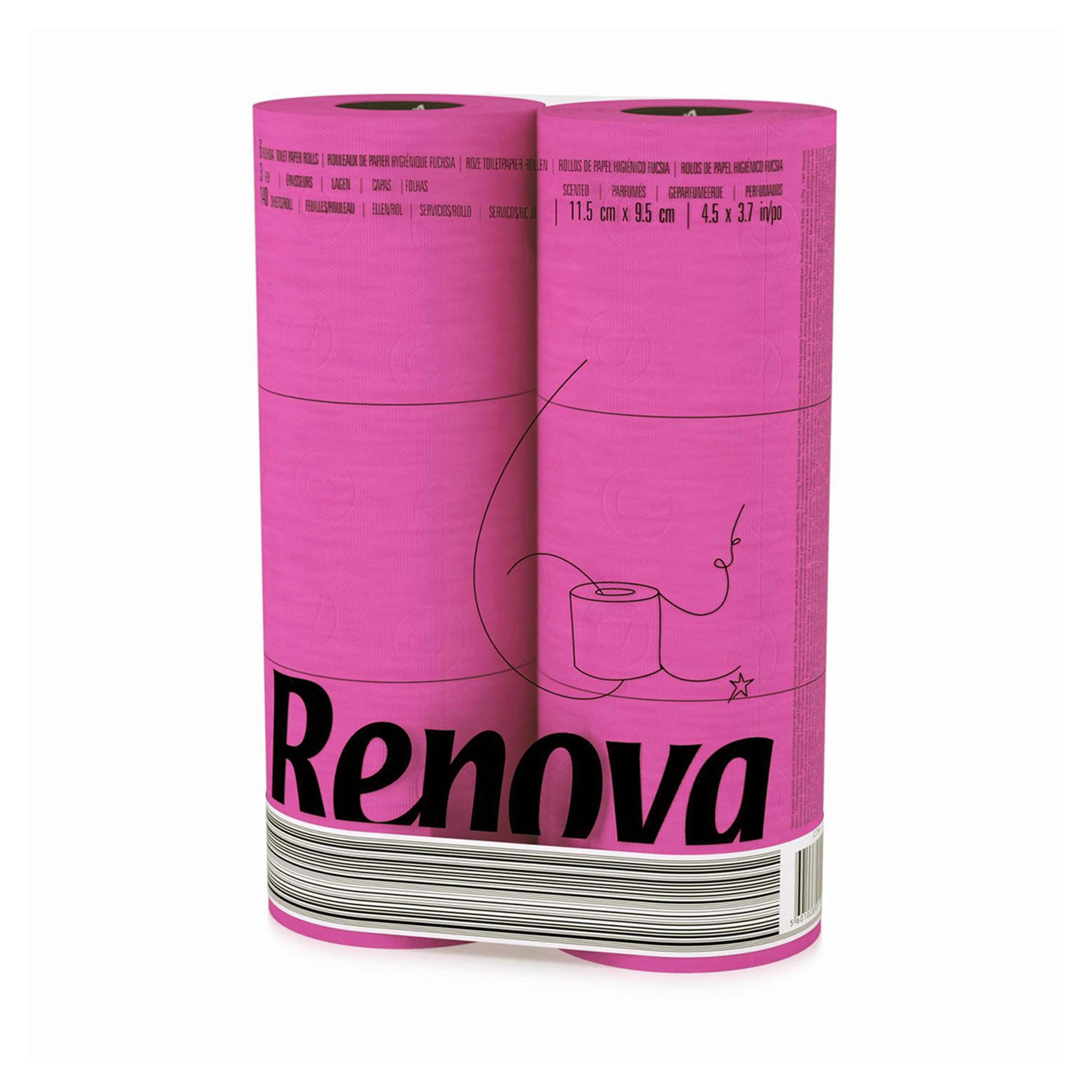 Amazon.com: Renova Toilet Roll - Fucsia Paper (6 Roll Standard Pack) : Health & Household