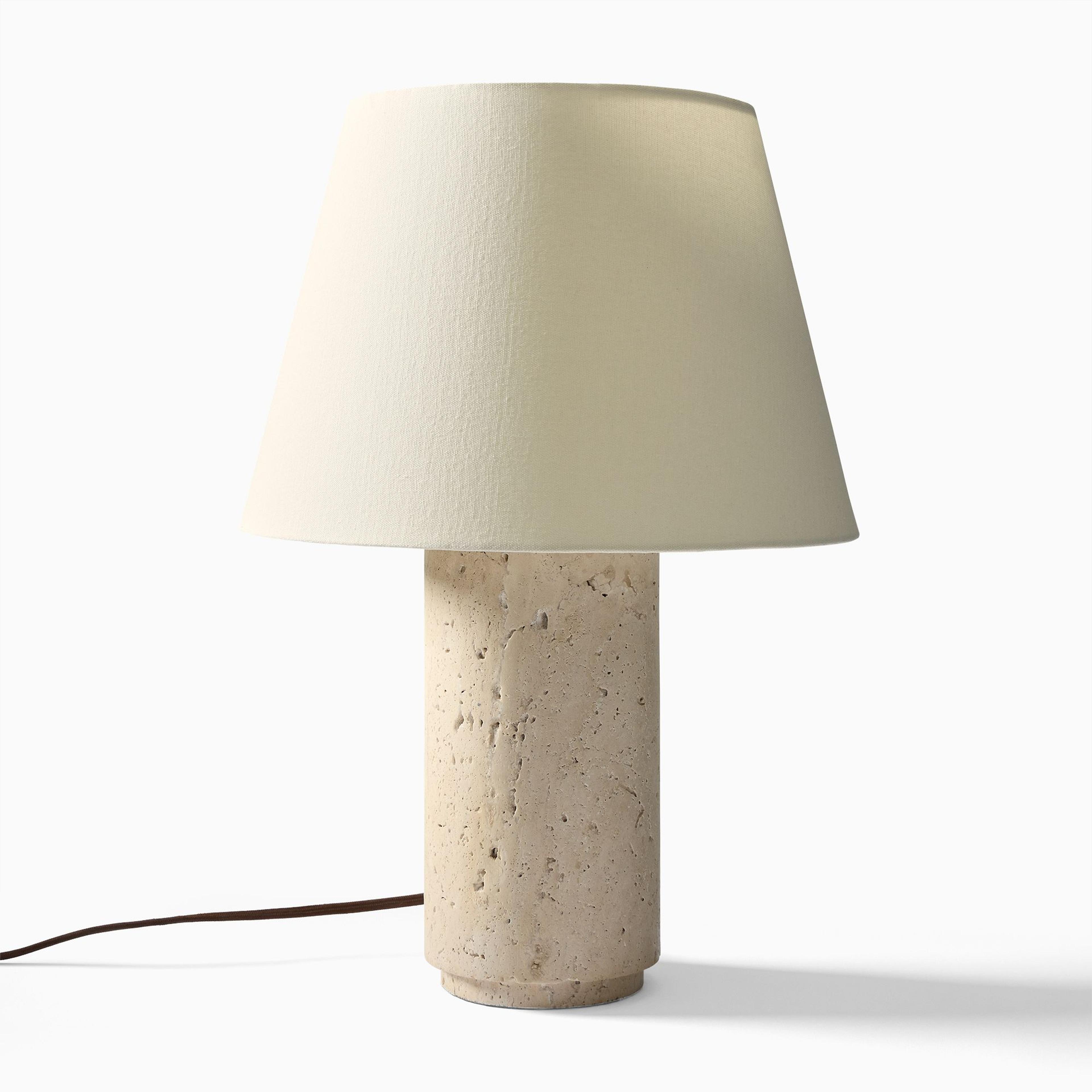 Colin King Travertine Table Lamp (20"–29") | West Elm