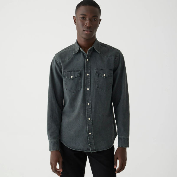 Albiate Washed Light Indigo Slub Denim Shirt by Proper Cloth