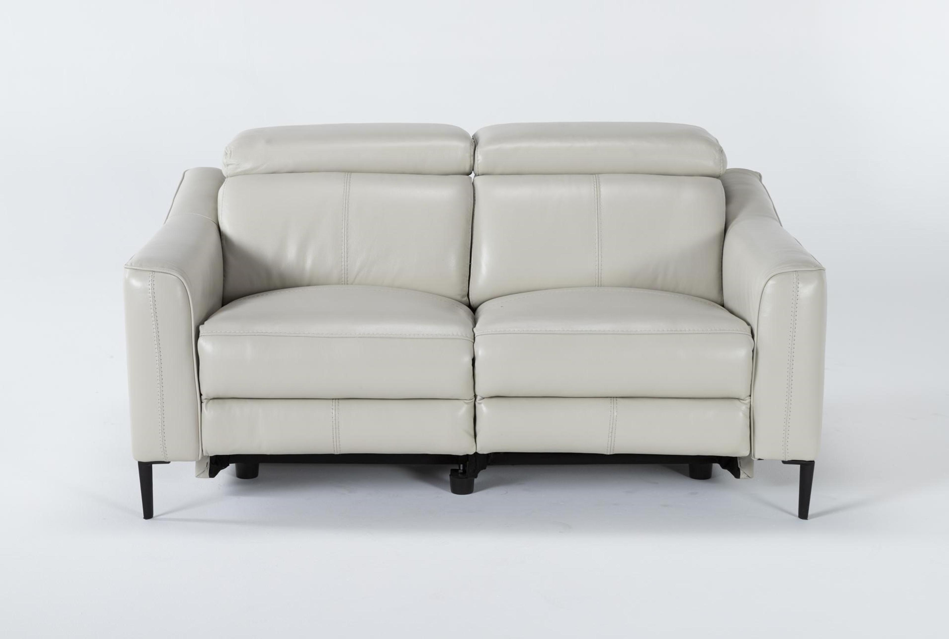 Lorenzo Ivory 64" Power Reclining Loveseat | Living Spaces