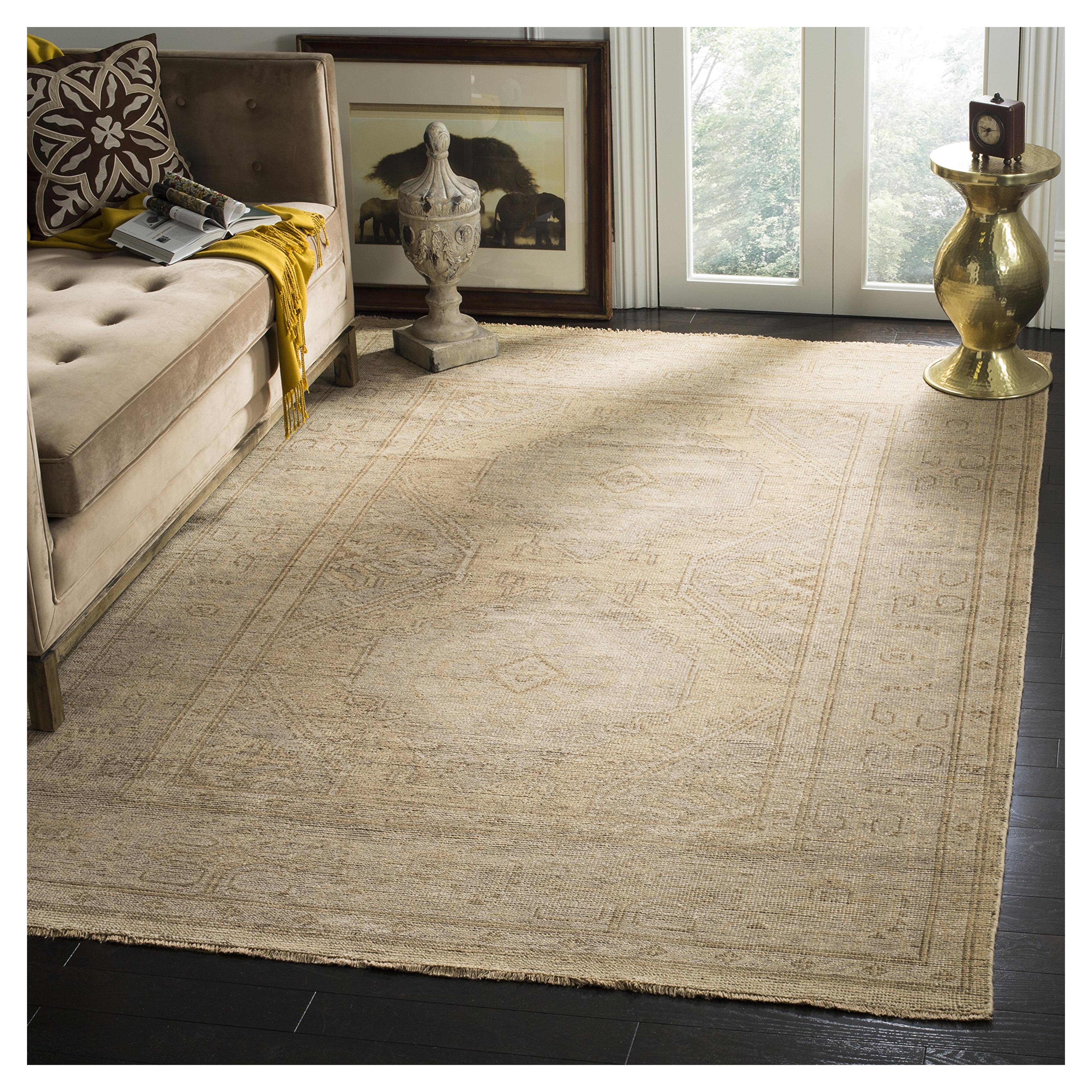 Amazon.com: SAFAVIEH Izmir Collection Area Rug - 9' x 12', Gold & Grey, Hand-Knotted Traditional New Zealand Wool, Ideal for High Traffic Areas in Living Room, Bedroom (IZM180A) : Home & Kitchen