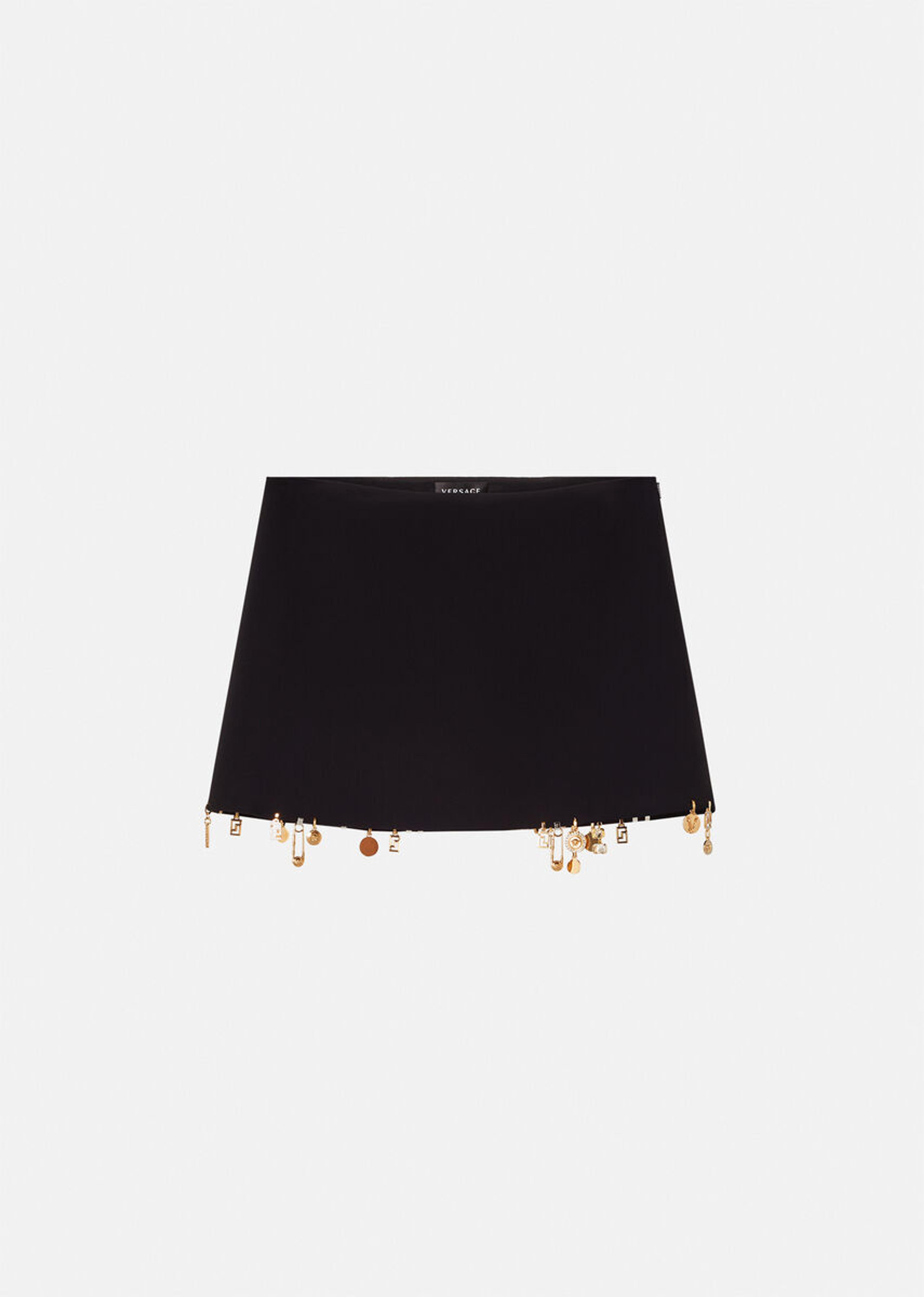 Versace Charm-Embellished Satin Mini Skirt for Women | US Online Store