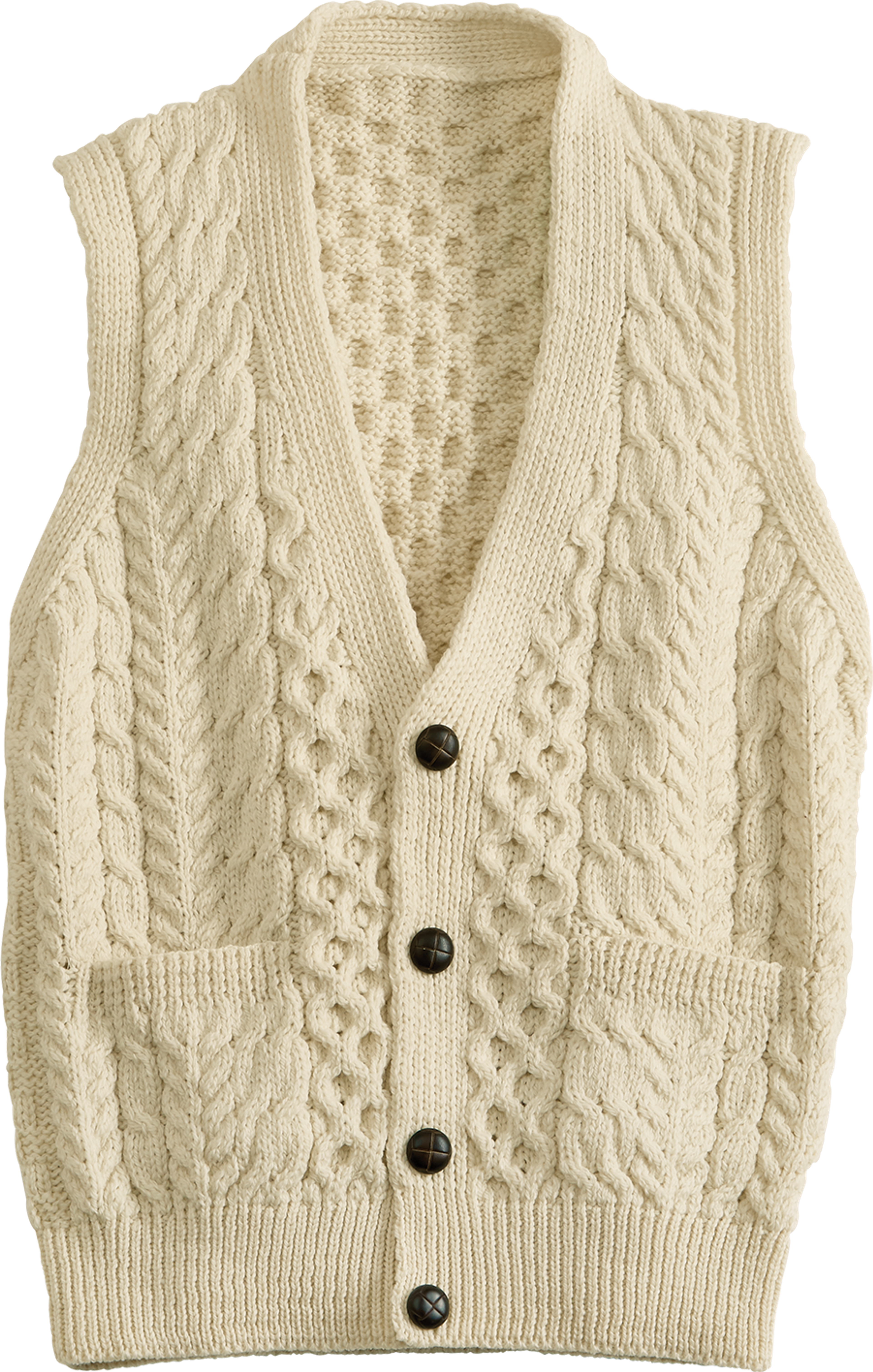 Men's Irish Wool Timeless Sweater Vest - Natural - XXL (50-52) - Vermont Country Store