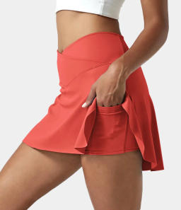 Everyday Crossover Side Pocket 2-in-1 Tennis Skirt-Lucid