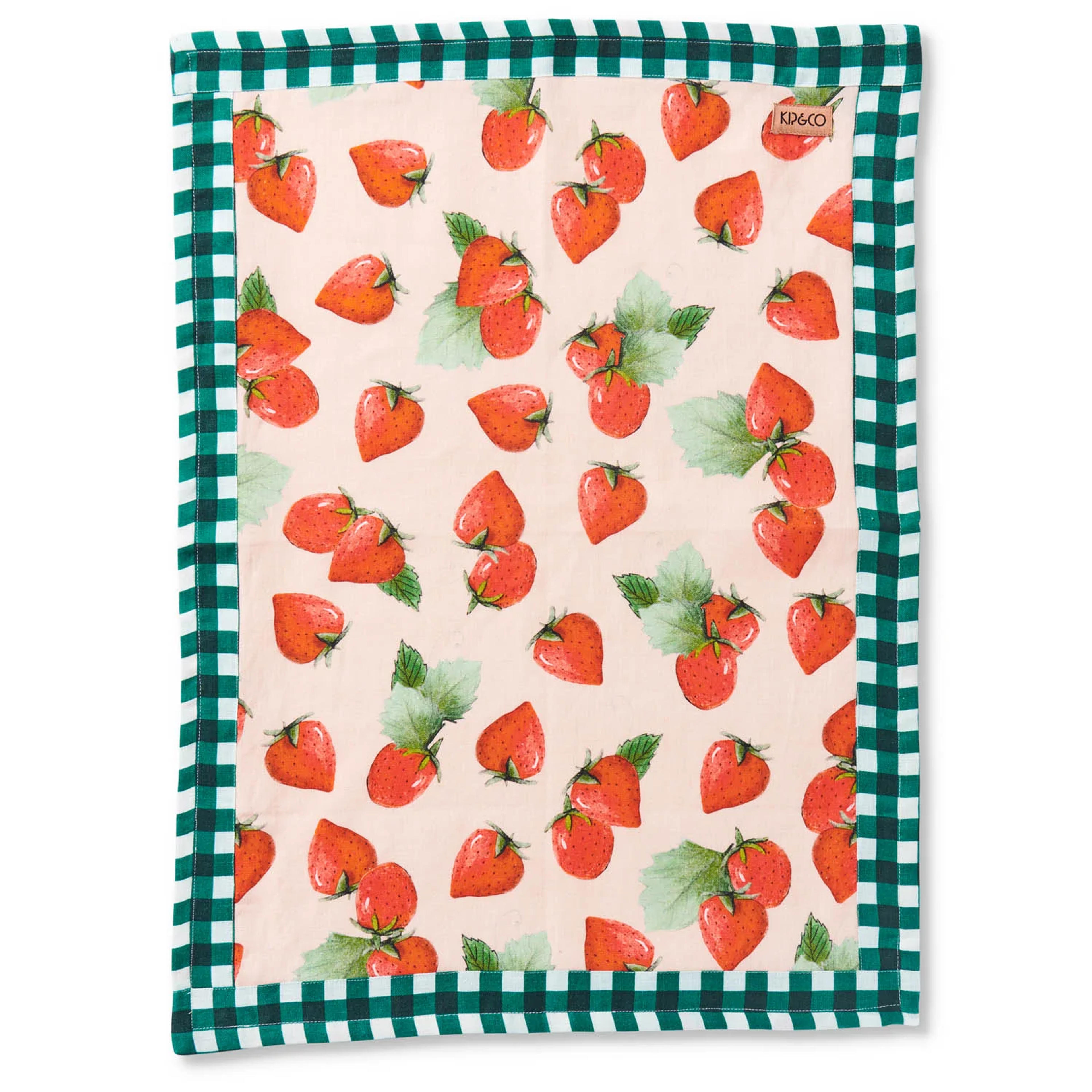 Strawberry Delight Linen Dish Towel - One Size