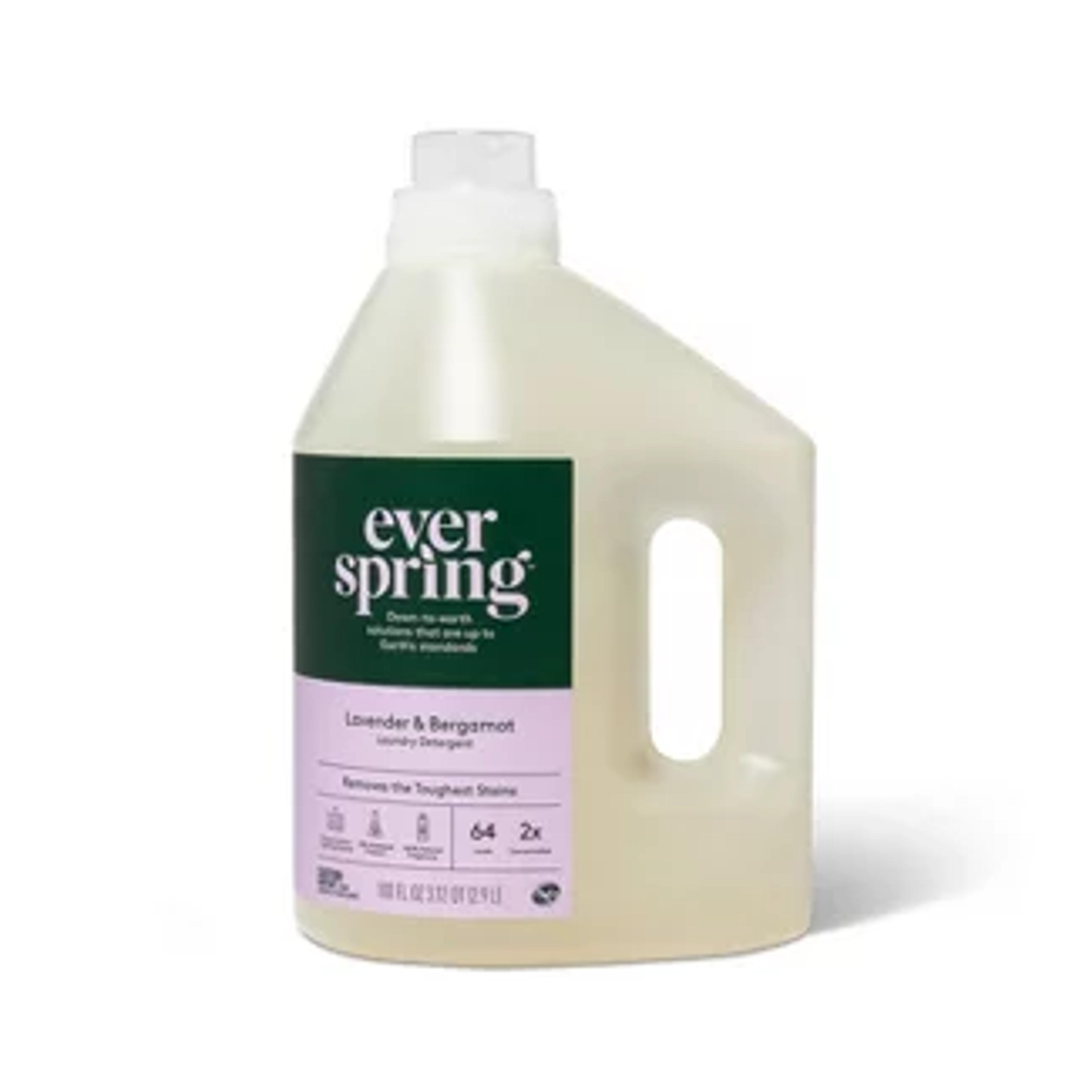 Lavender & Bergamot Liquid Laundry Detergent - 100 Fl Oz - Everspring™ : Target