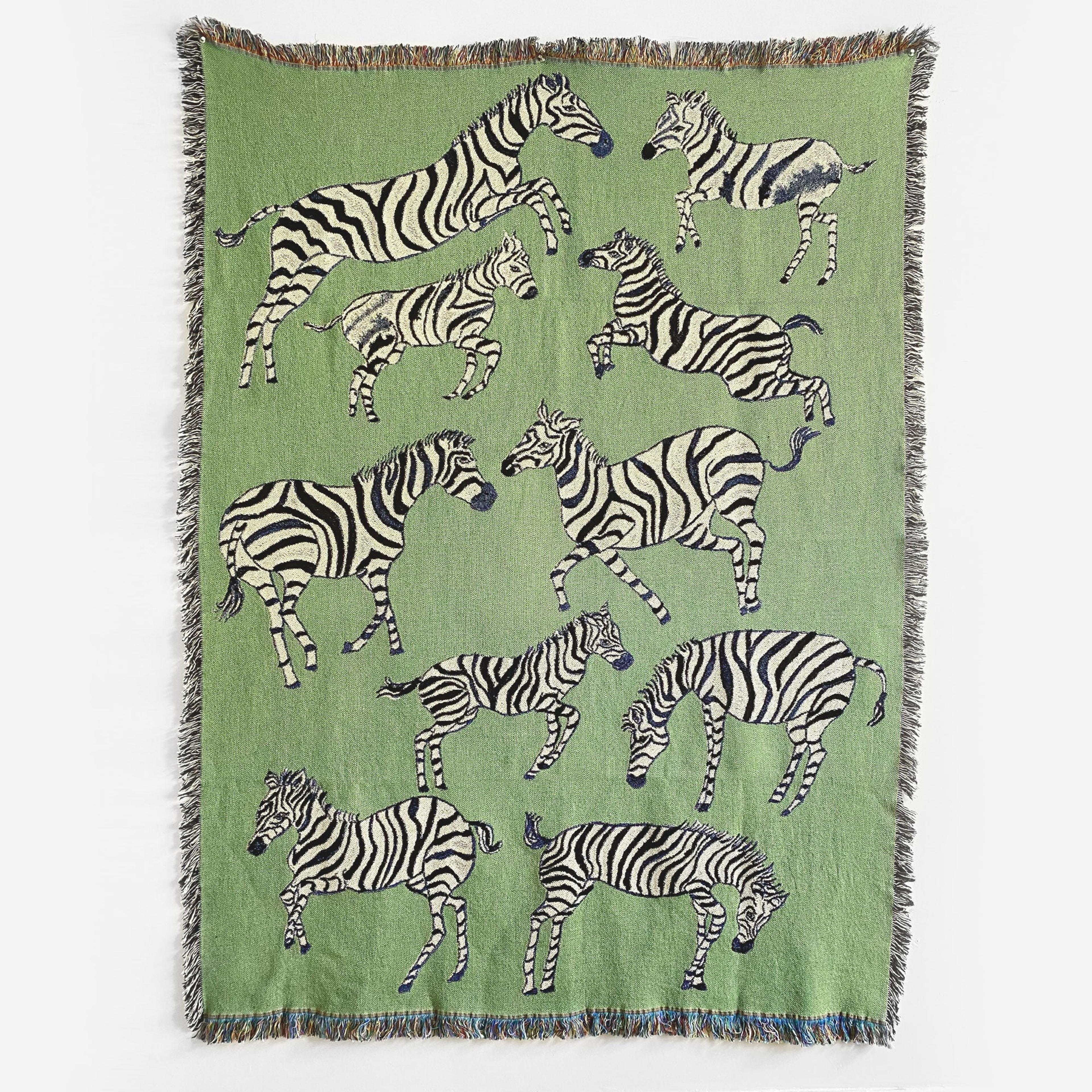 Green Zebras Blanket