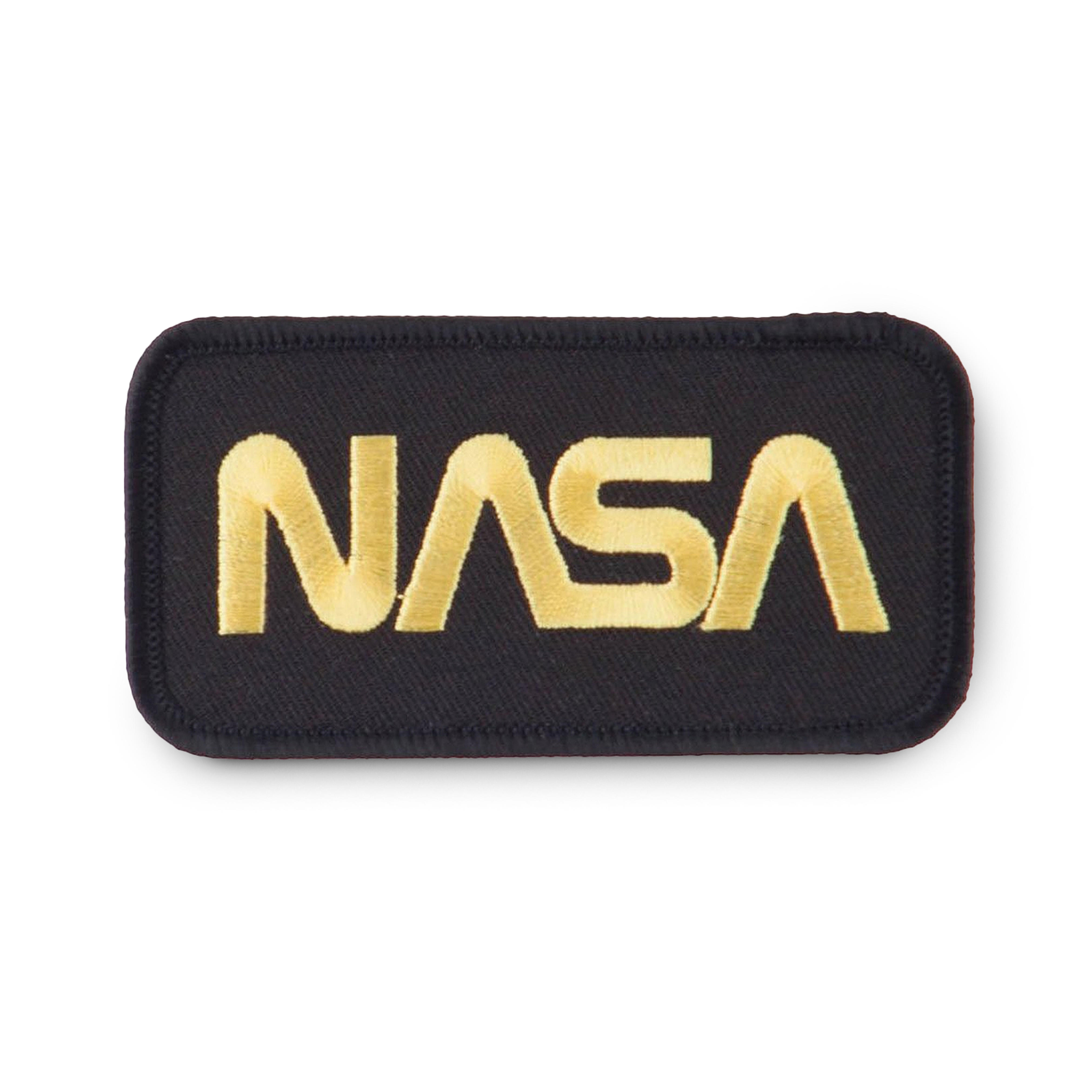 NASA Logo Embroidered Patch, Black and Yellow