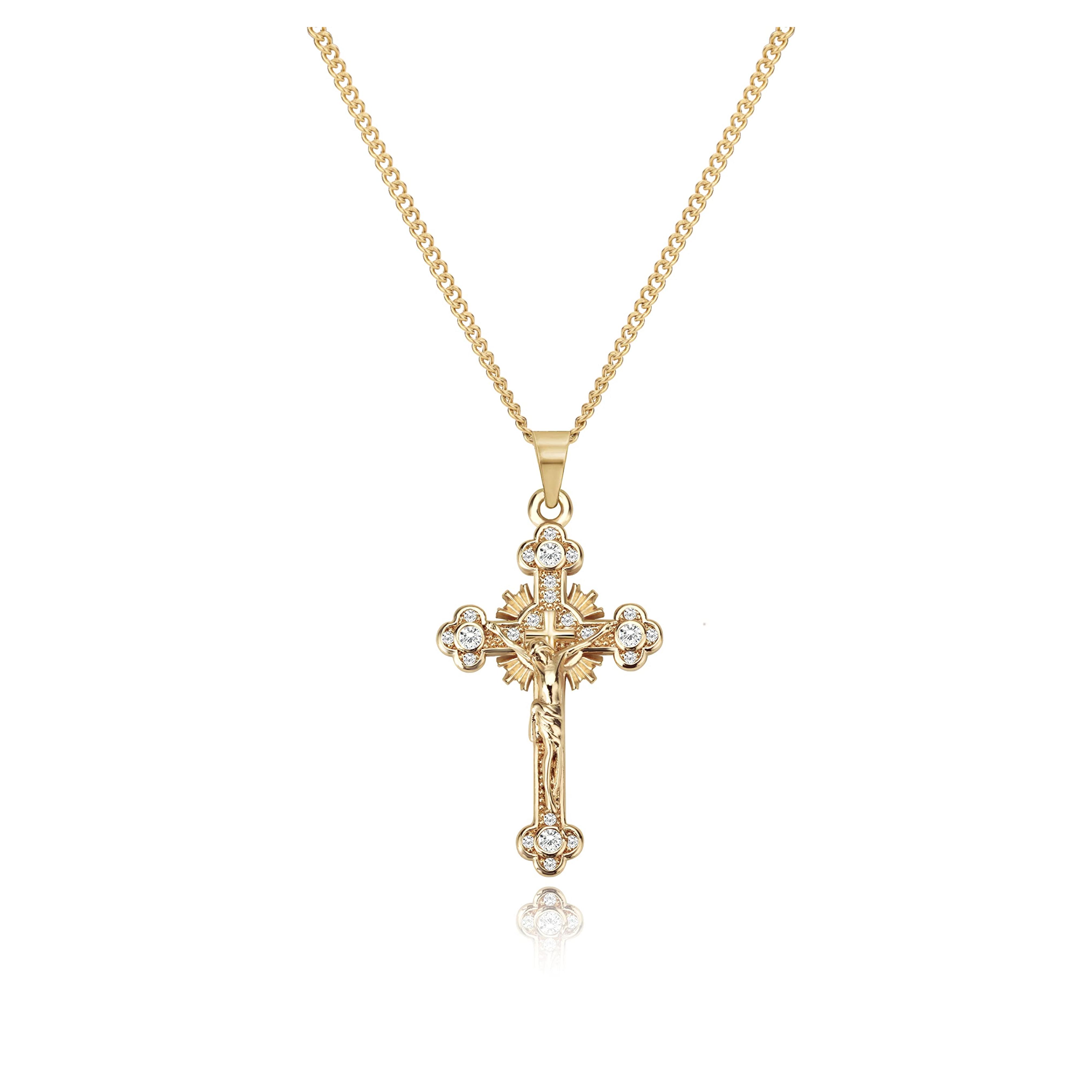 Amazon.com: VAttract Cross Necklace for Women 18K Gold Plated Cross Pendant Choker Necklace for teen girls : Clothing, Shoes & Jewelry