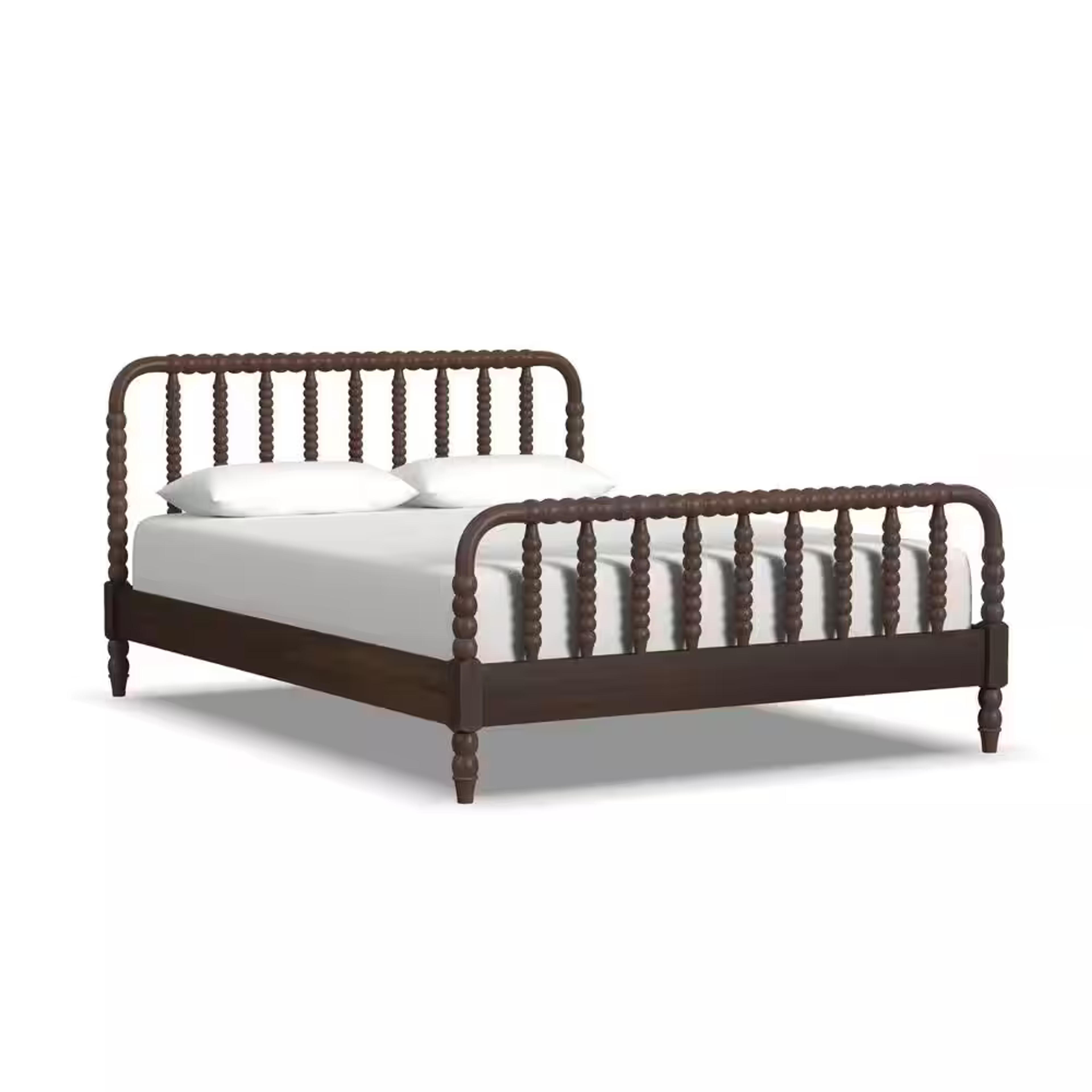 HOMESTYLES Spindle Brown Wood Frame Queen Panel Bed 5900-500